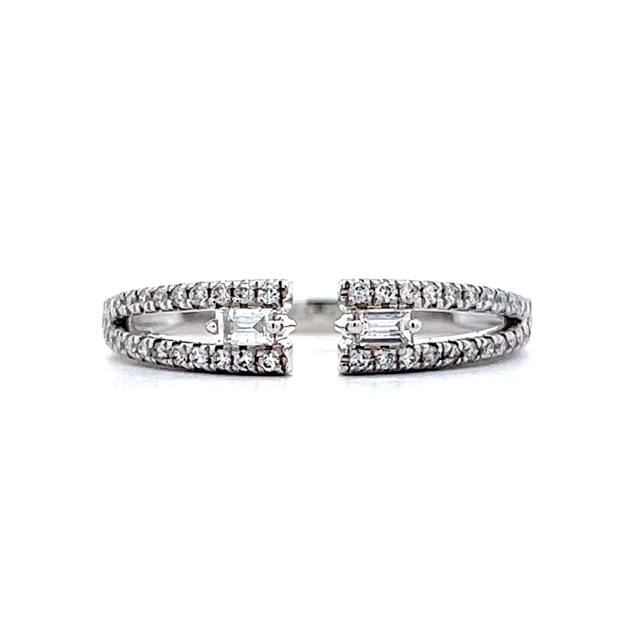 .28 Diamond Open Wedding Band in 18k White Gold