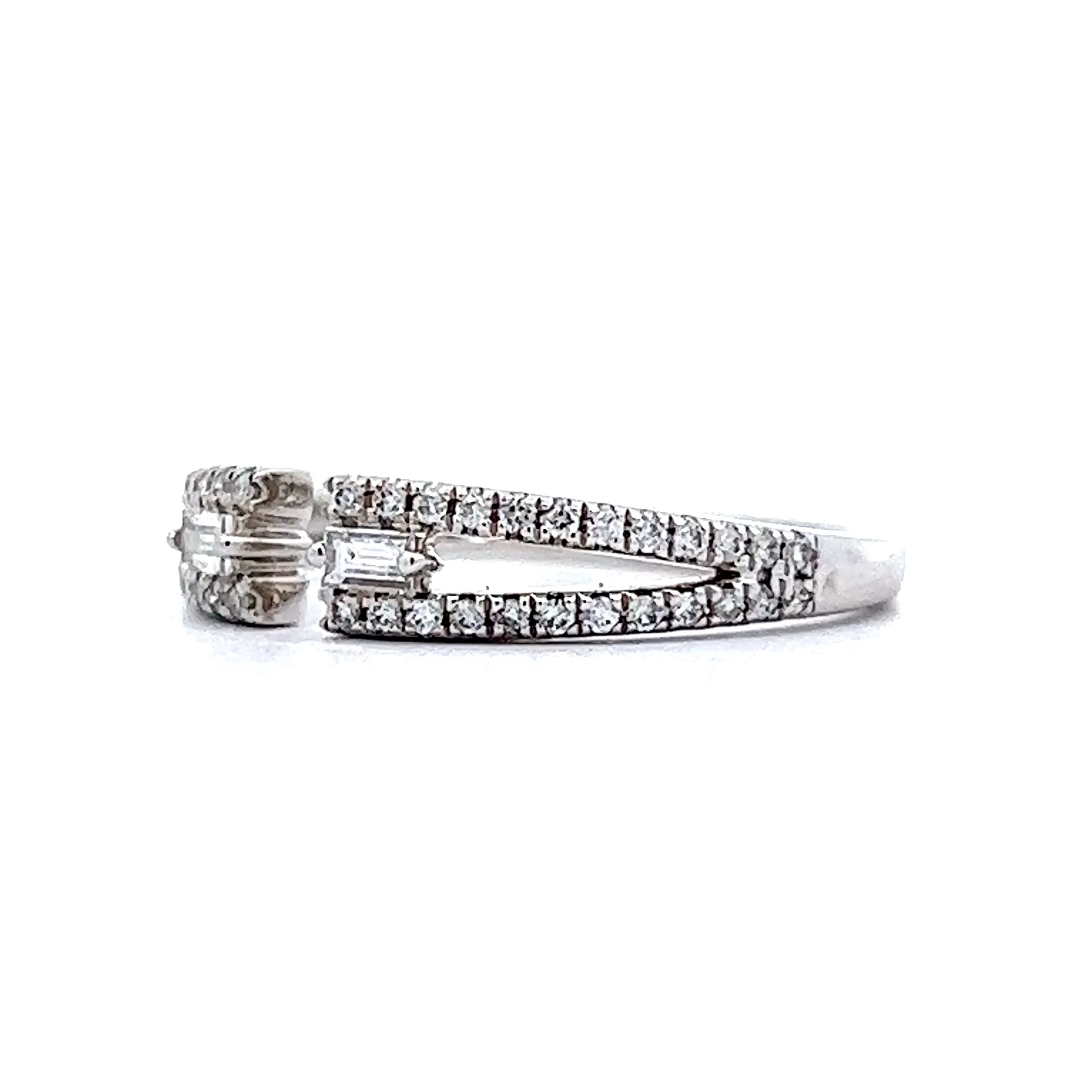 .28 Diamond Open Wedding Band in 18k White Gold - Image 2