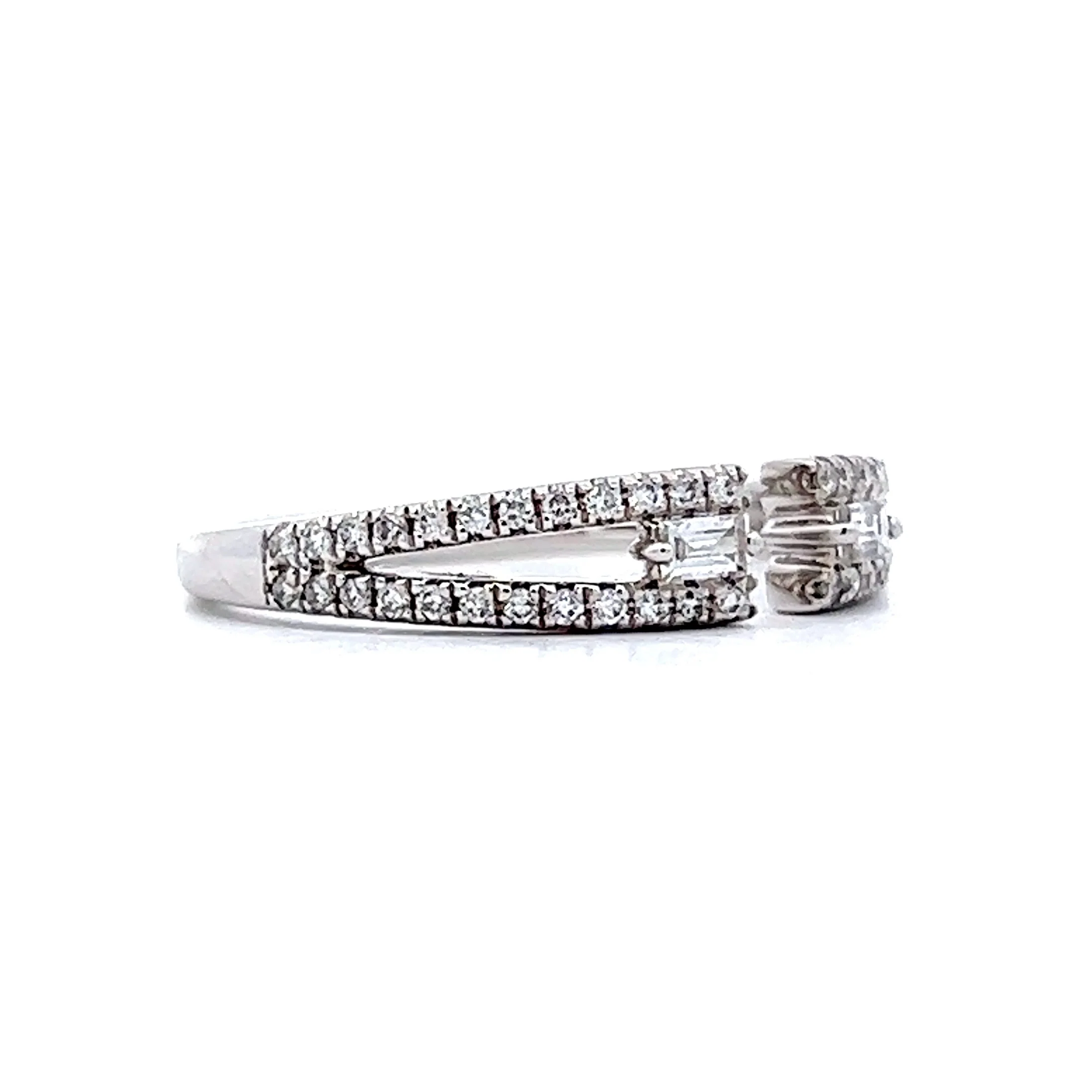 .28 Diamond Open Wedding Band in 18k White Gold - Image 3