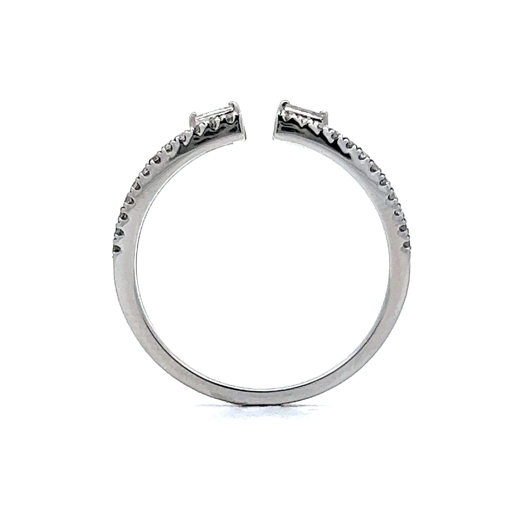 .28 Diamond Open Wedding Band in 18k White Gold - Image 4