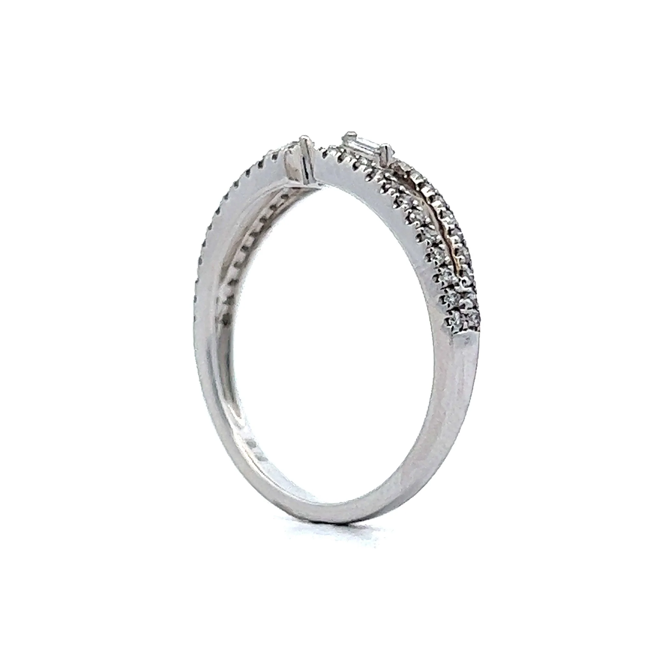 .28 Diamond Open Wedding Band in 18k White Gold - Image 5