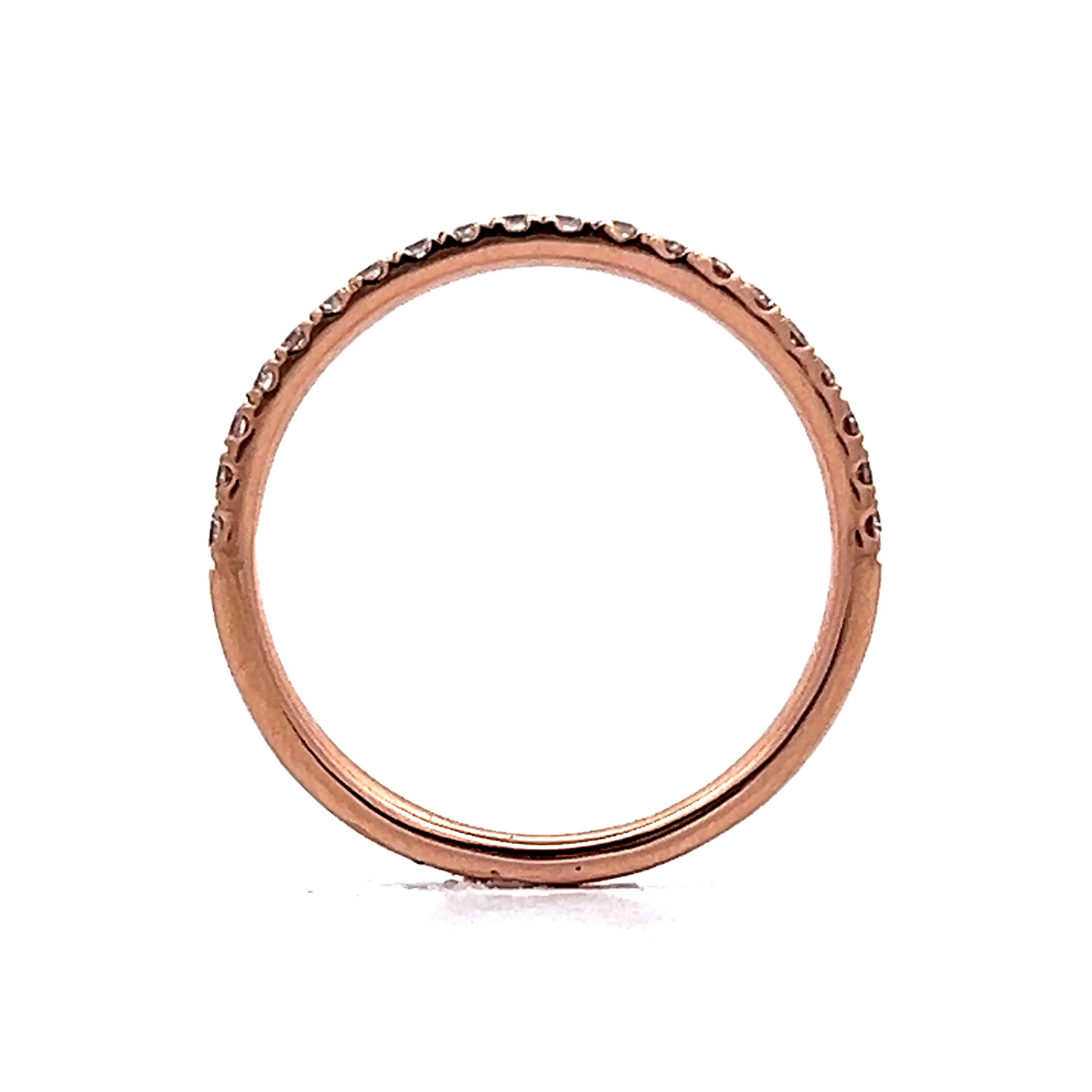 .28 French Set Diamond Wedding Band in 14k Rose Gold - Image 4