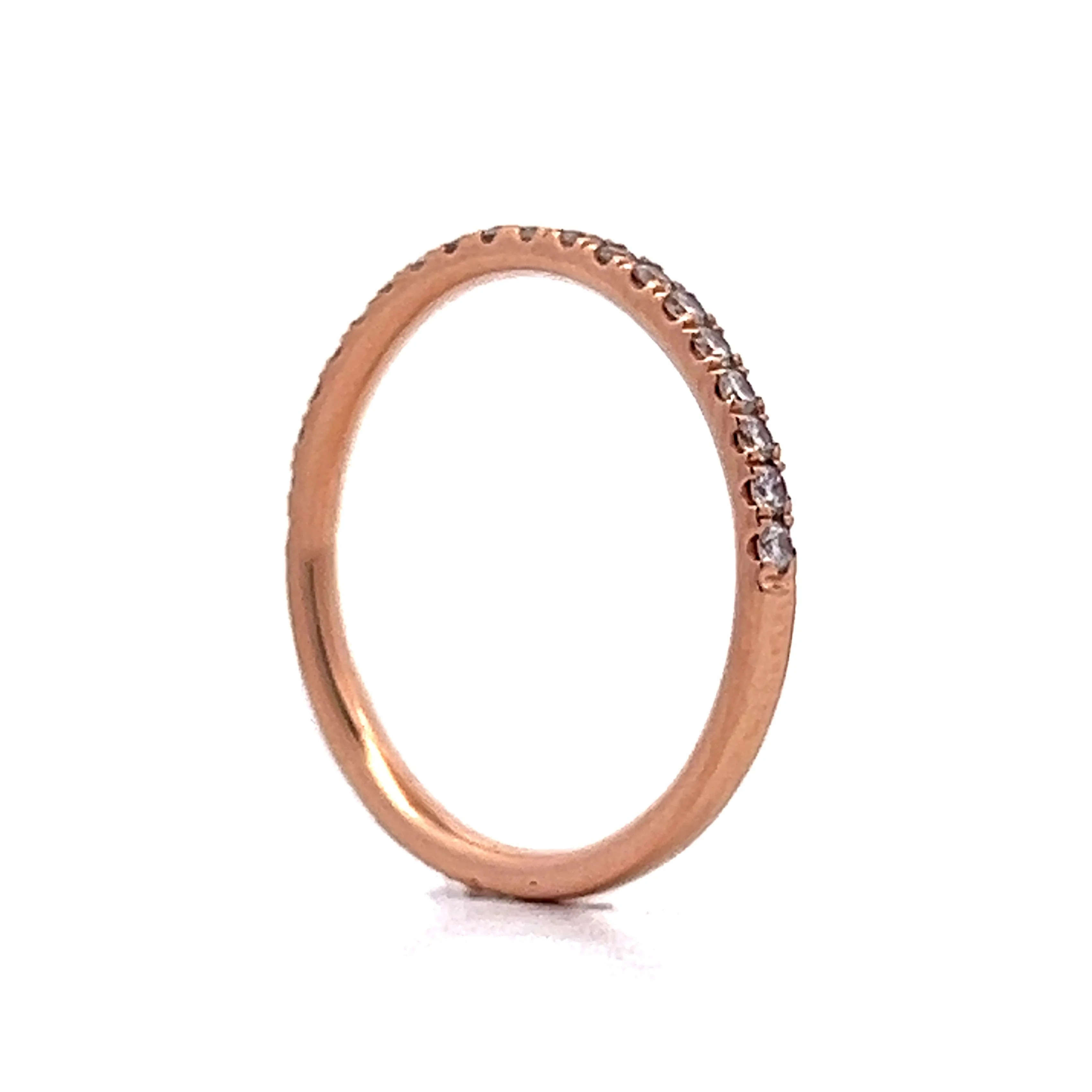 .28 French Set Diamond Wedding Band in 14k Rose Gold - Image 5