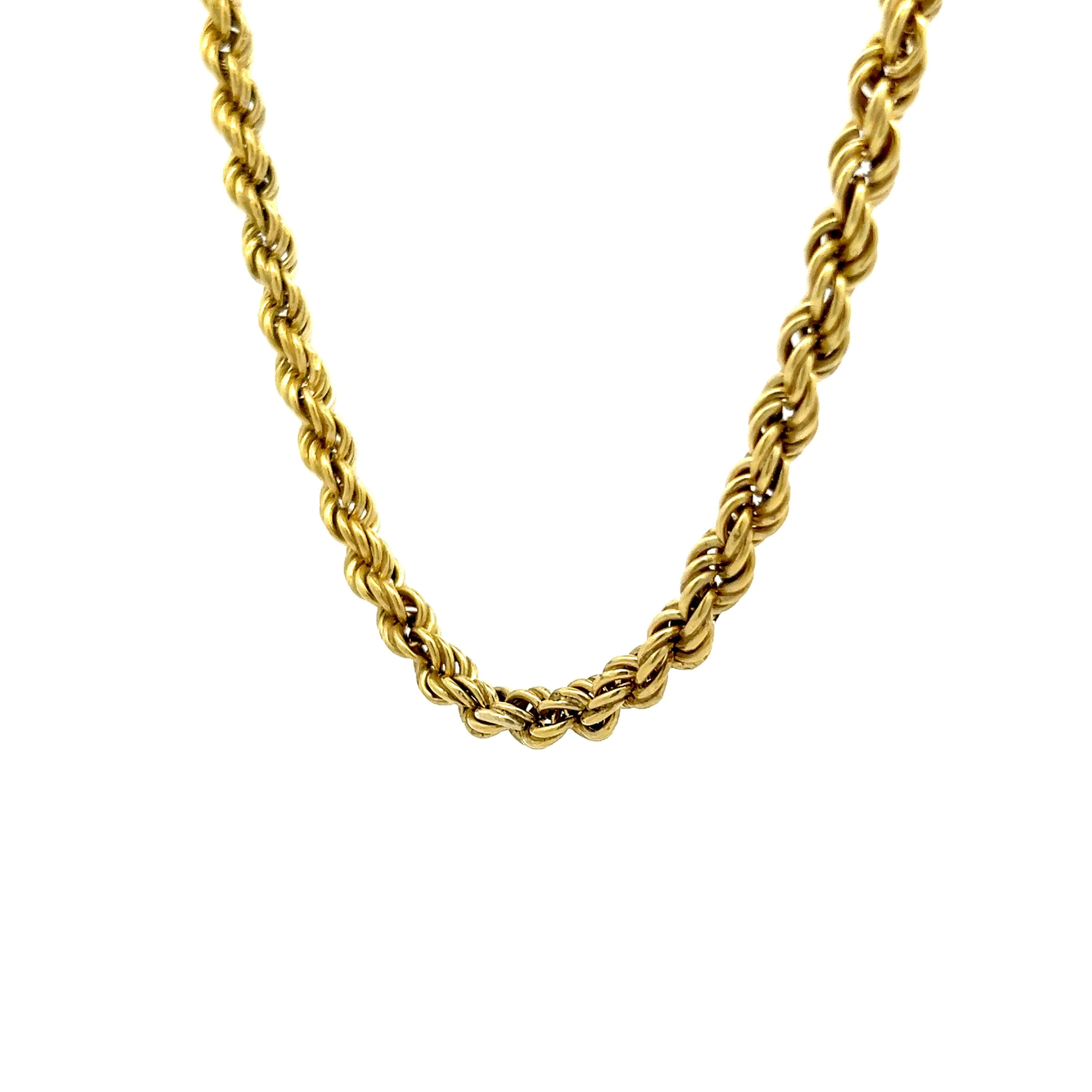 28 Inch Rope Chain Necklace in 14k Yellow Gold - Image 2