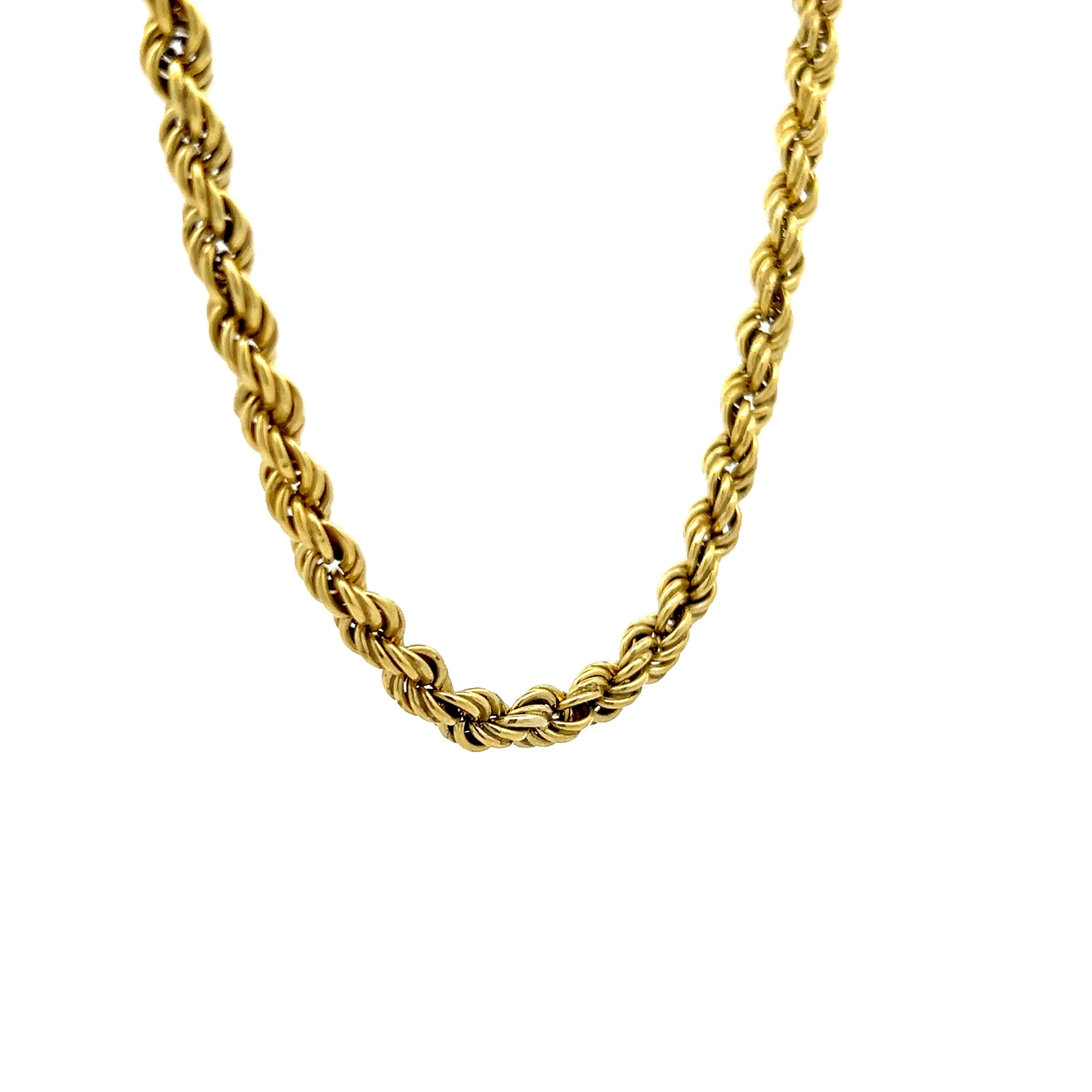 28 Inch Rope Chain Necklace in 14k Yellow Gold - Image 3