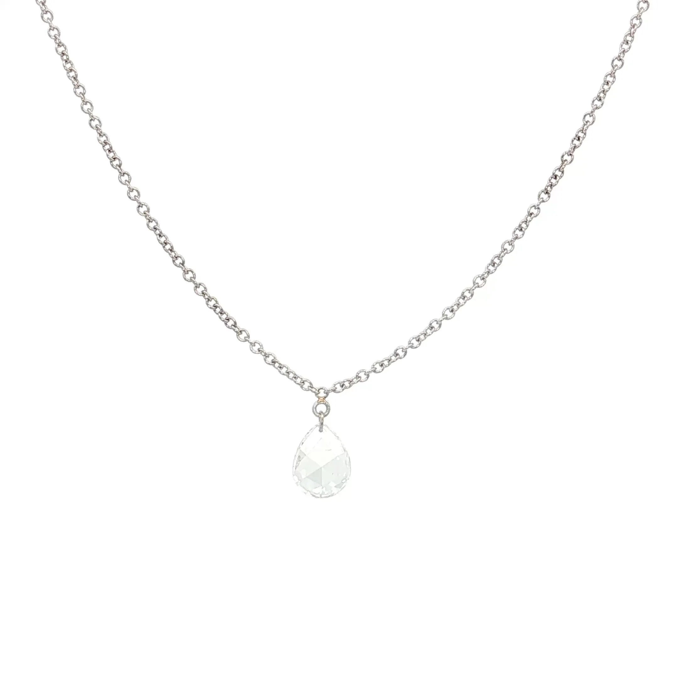 .28 Pear Diamond Pendant Necklace 14k White Gold