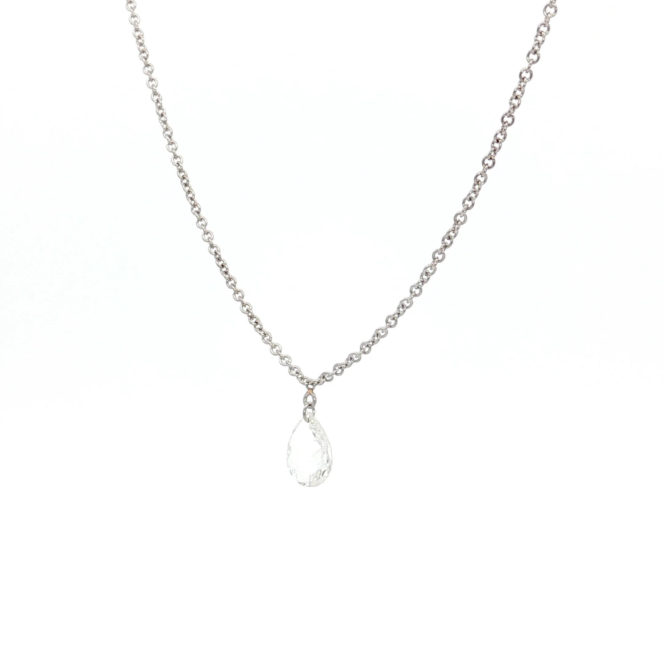 .28 Pear Diamond Pendant Necklace 14k White Gold - Image 2