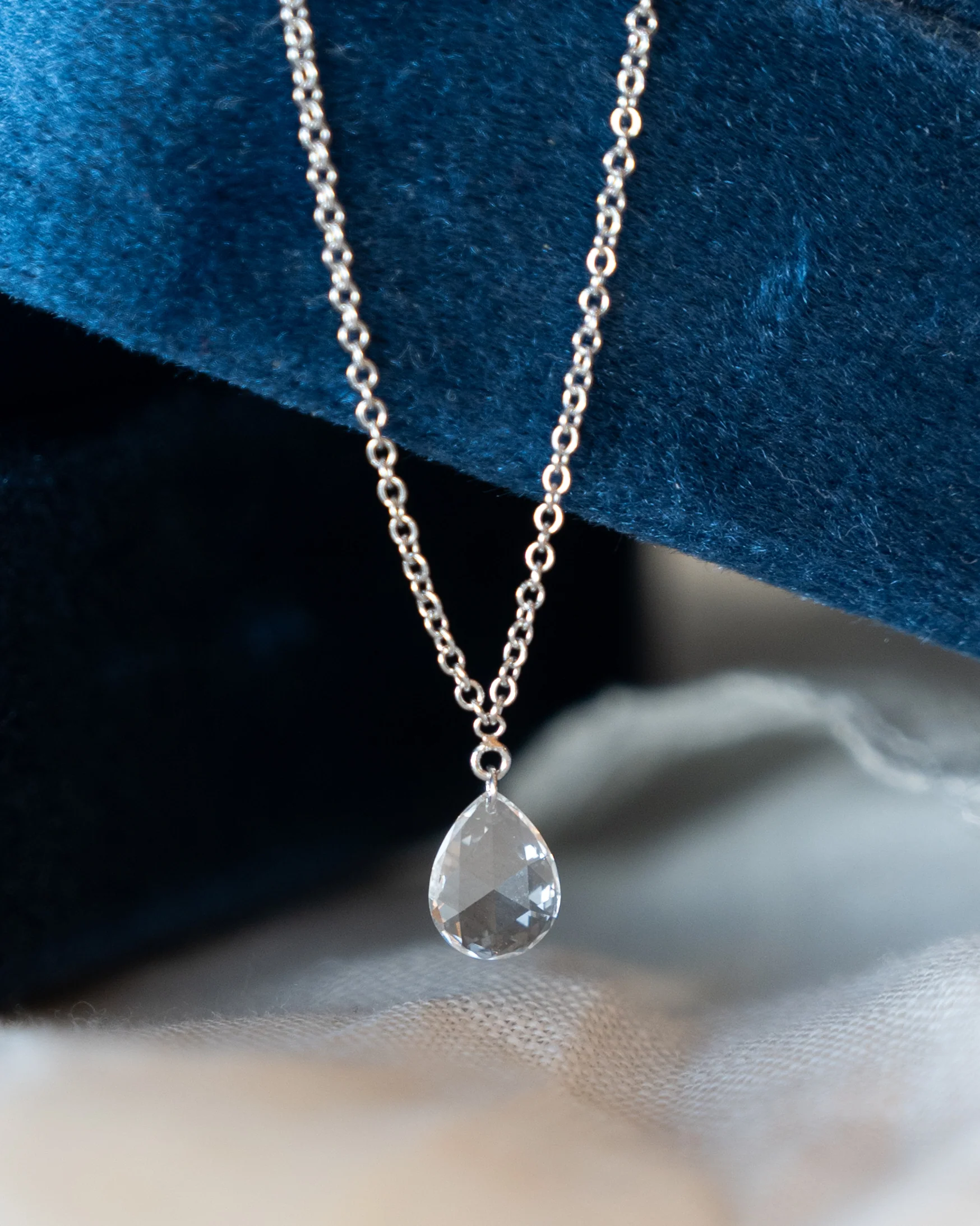 .28 Pear Diamond Pendant Necklace 14k White Gold - Image 5