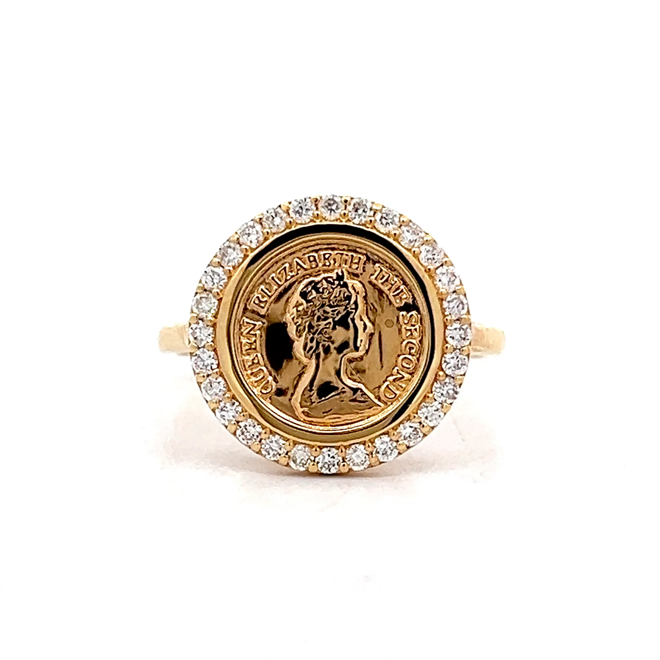 .28 Queen Elizabeth Coin Cocktail Ring in 18k