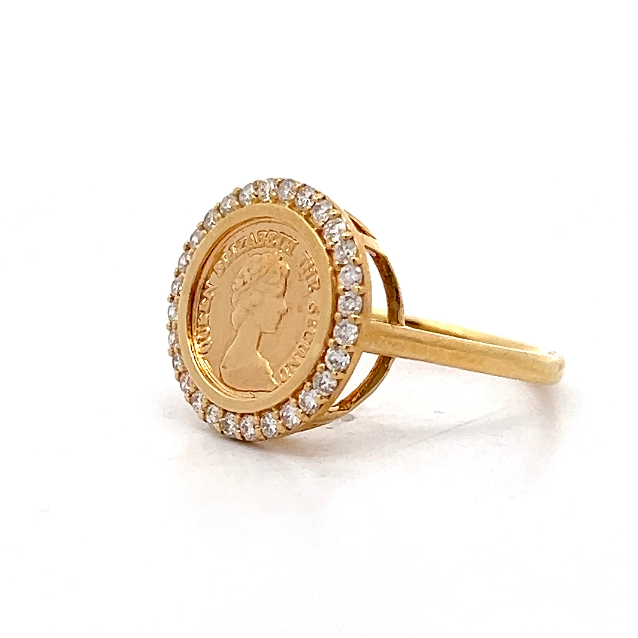 .28 Queen Elizabeth Coin Cocktail Ring in 18k - Image 2