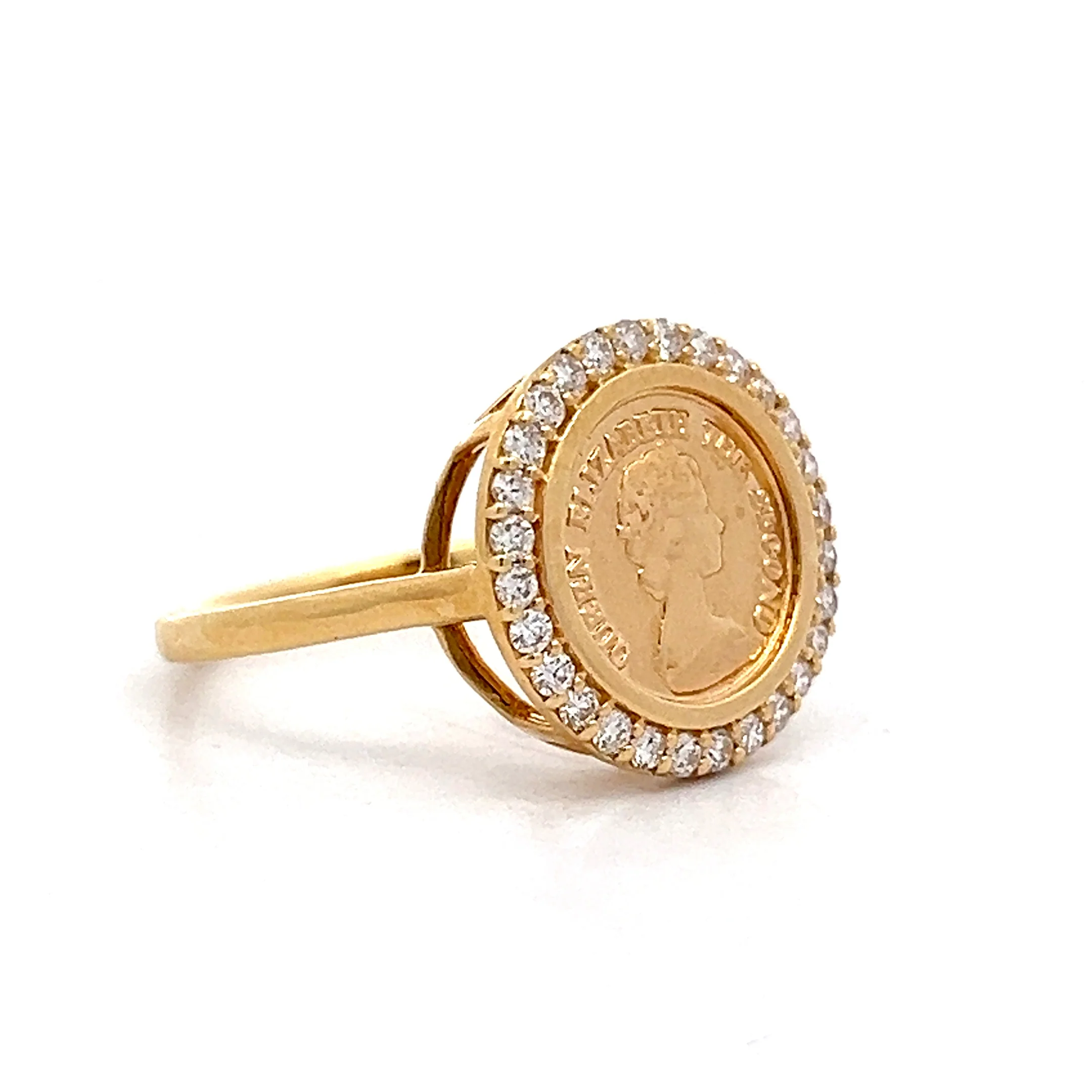 .28 Queen Elizabeth Coin Cocktail Ring in 18k - Image 3