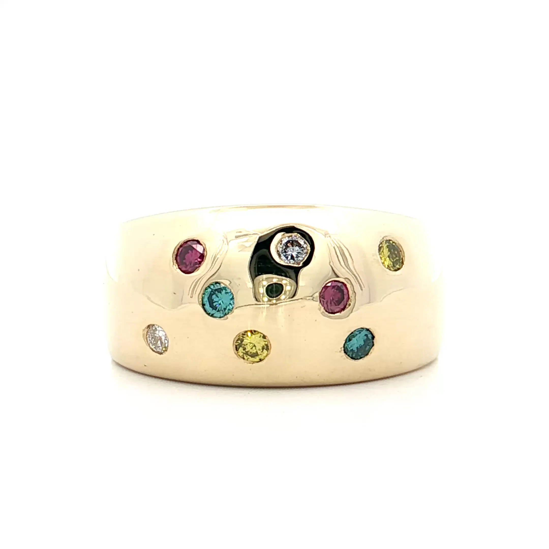 .28 Round Brilliant Colored Diamonds 14k Yellow Gold