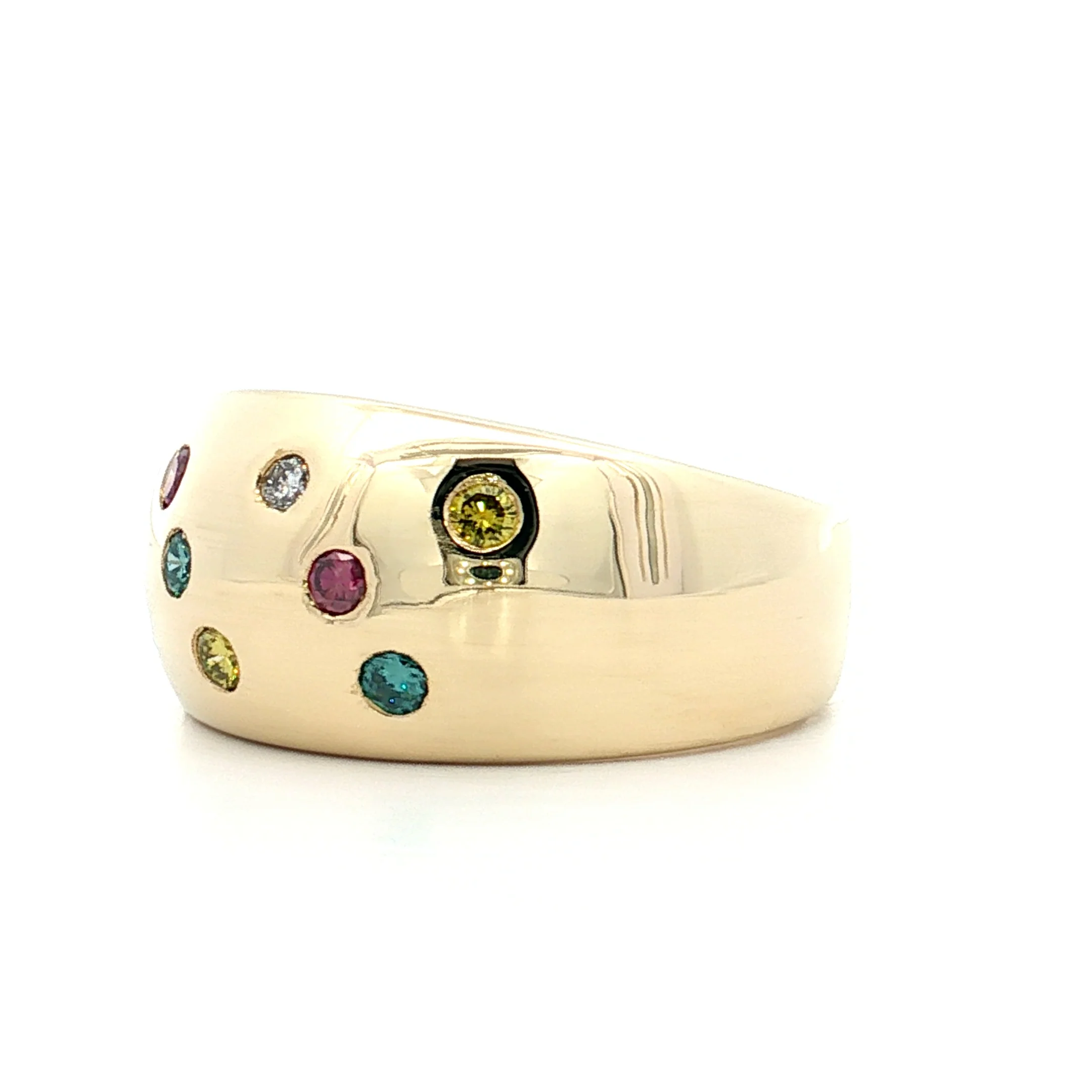 .28 Round Brilliant Colored Diamonds 14k Yellow Gold - Image 2