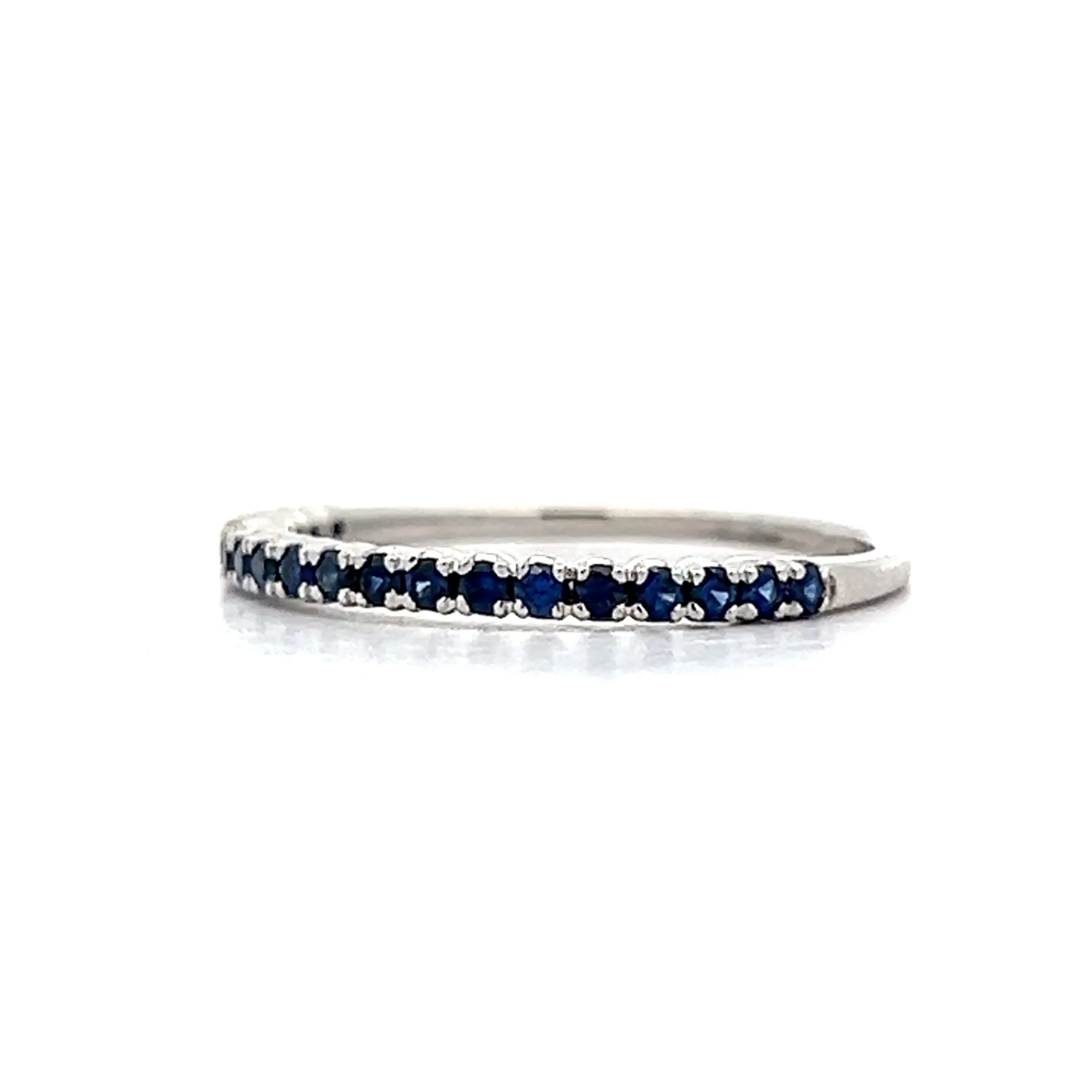 .28 Round Cut Blue Sapphire Wedding Band in 18k - Image 2