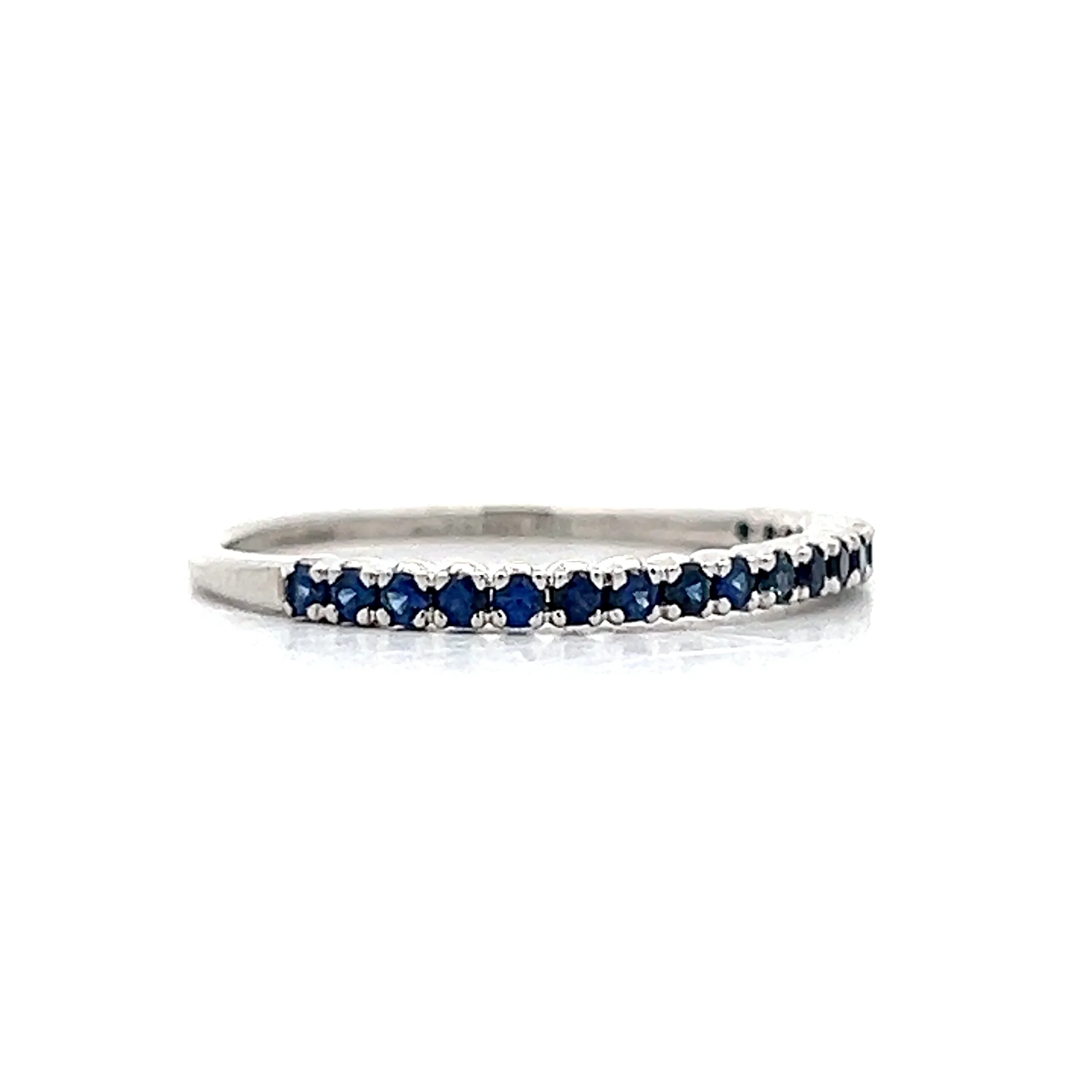 .28 Round Cut Blue Sapphire Wedding Band in 18k - Image 3