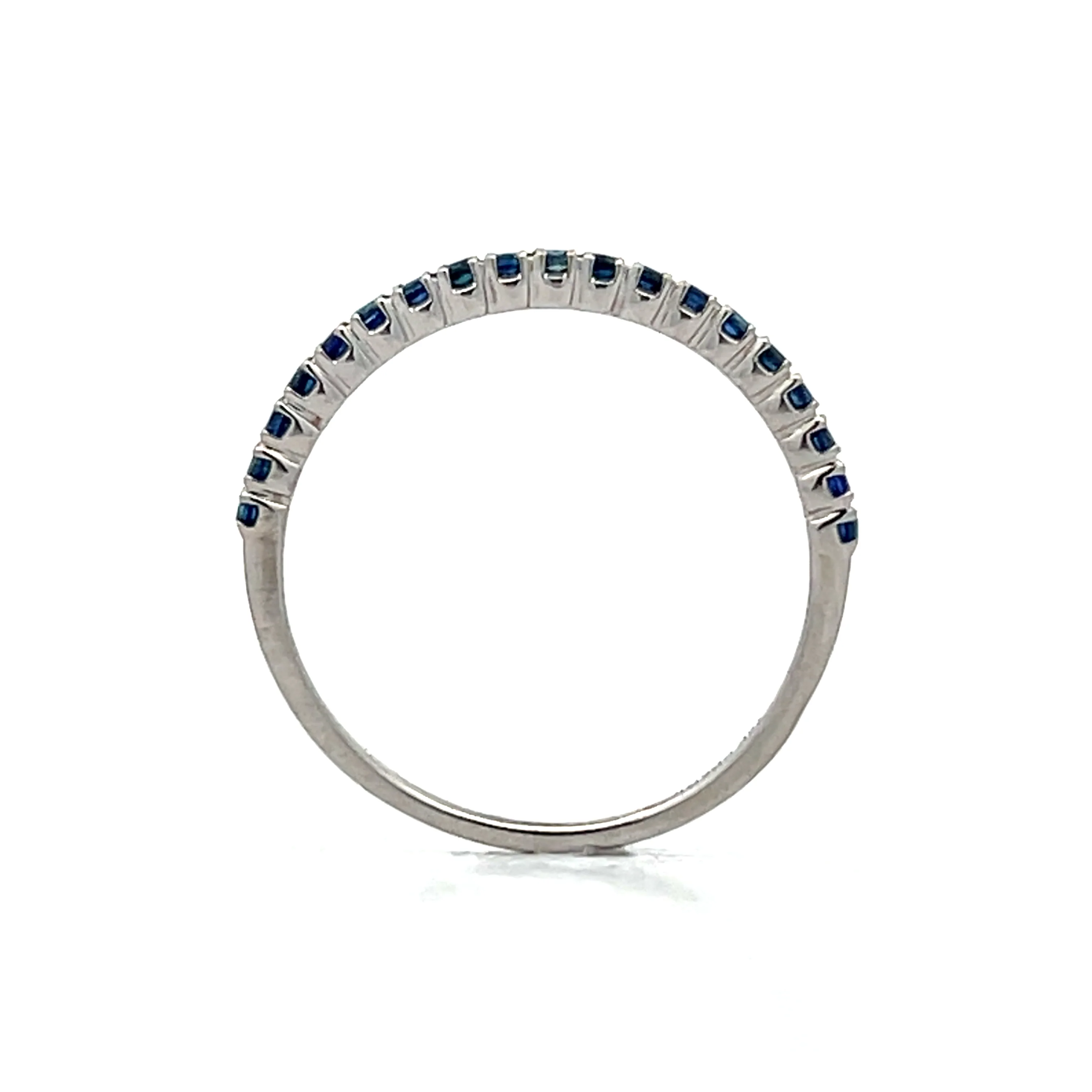 .28 Round Cut Blue Sapphire Wedding Band in 18k - Image 4