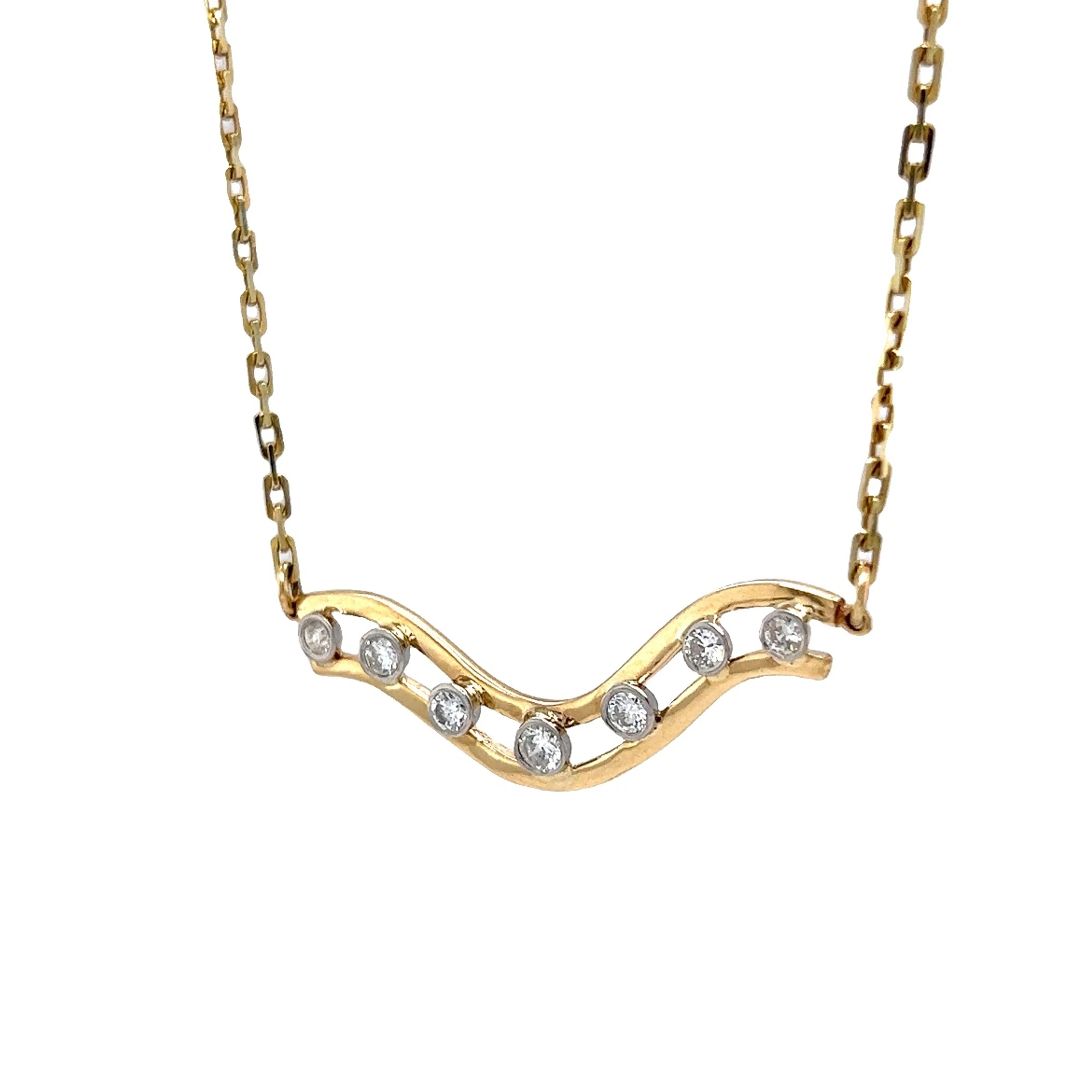 .36 Round Diamond Pendant Necklace in 14k Yellow Gold - Image 2