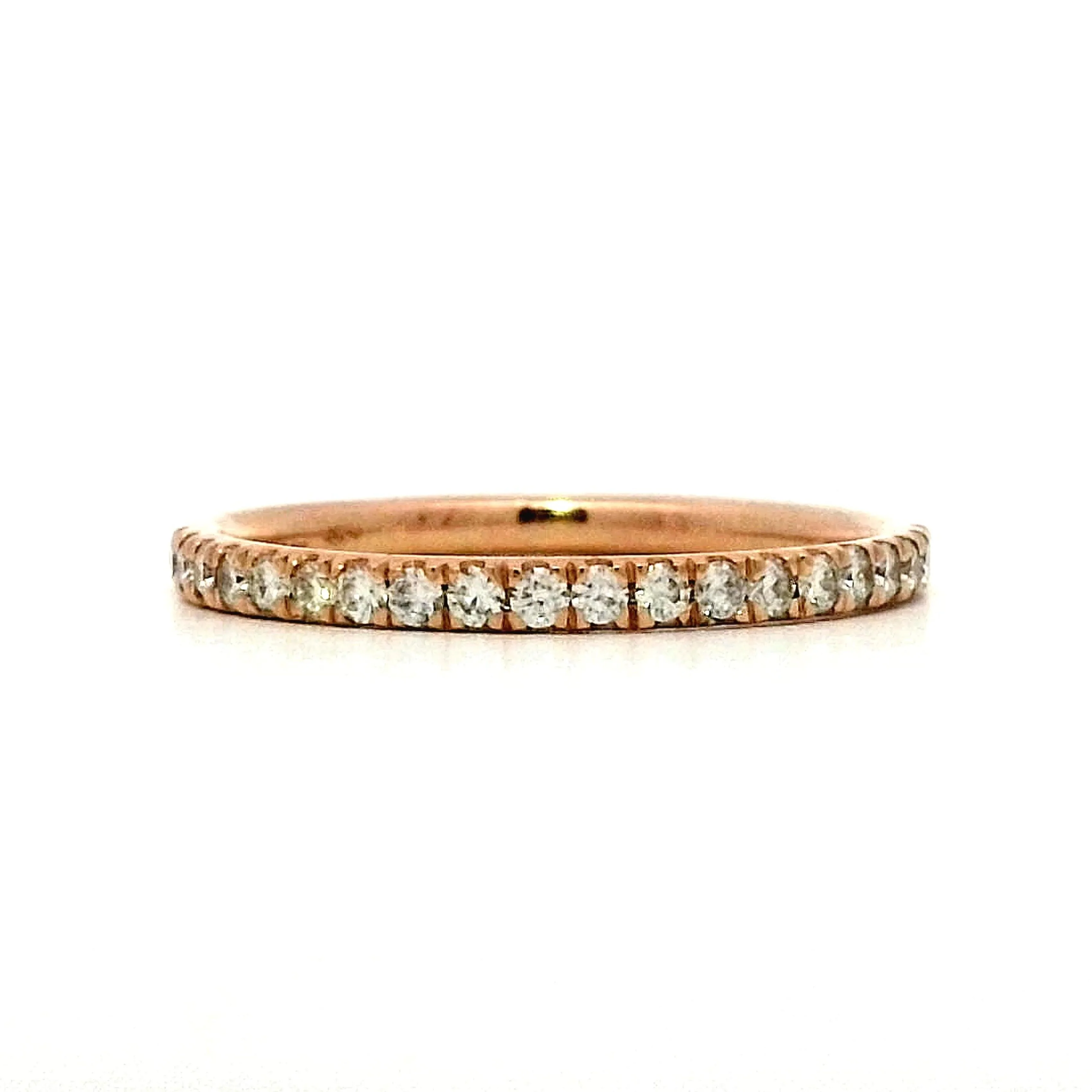.28 Straight Line Diamond Wedding Band in Rose Gold