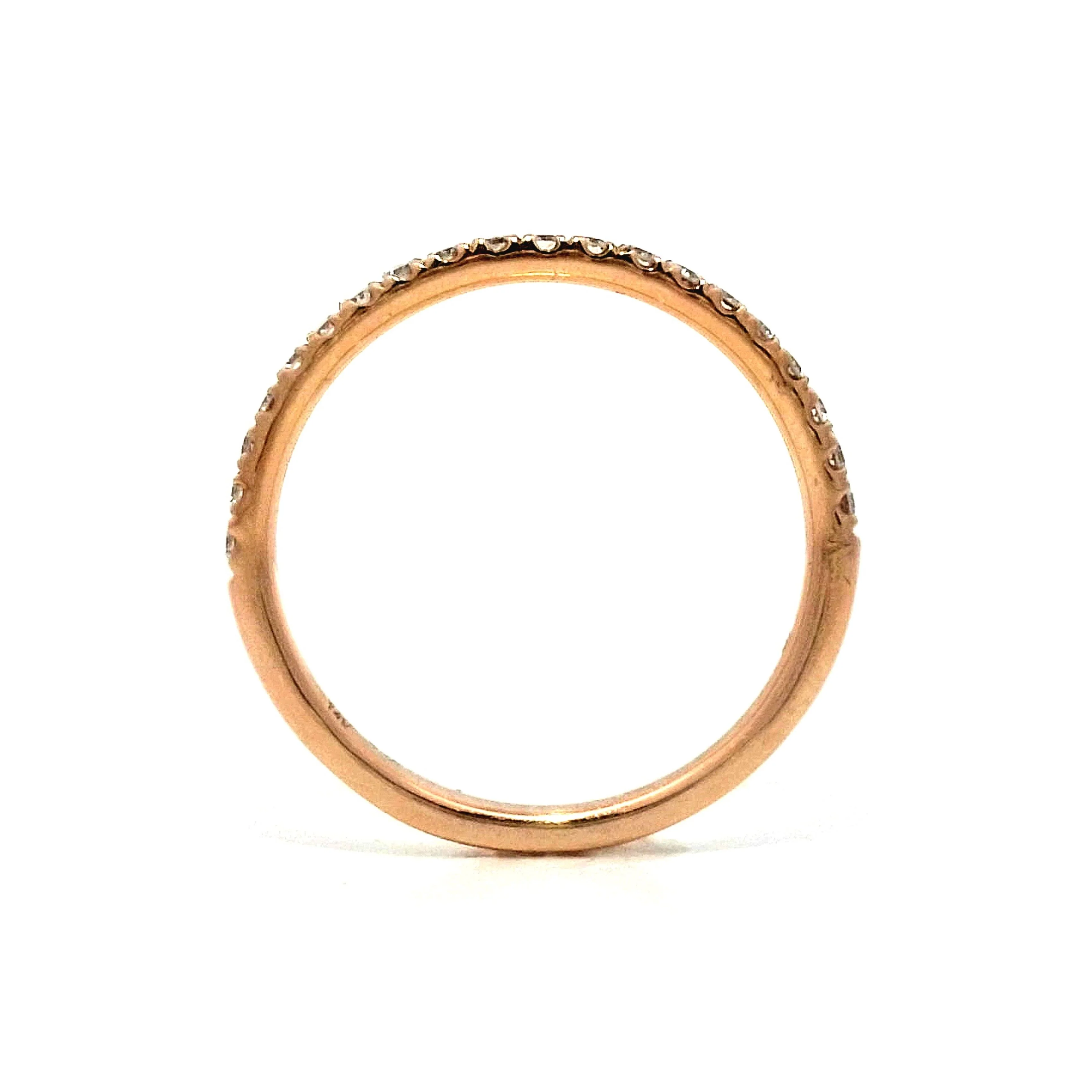 .28 Straight Line Diamond Wedding Band in Rose Gold - Image 4