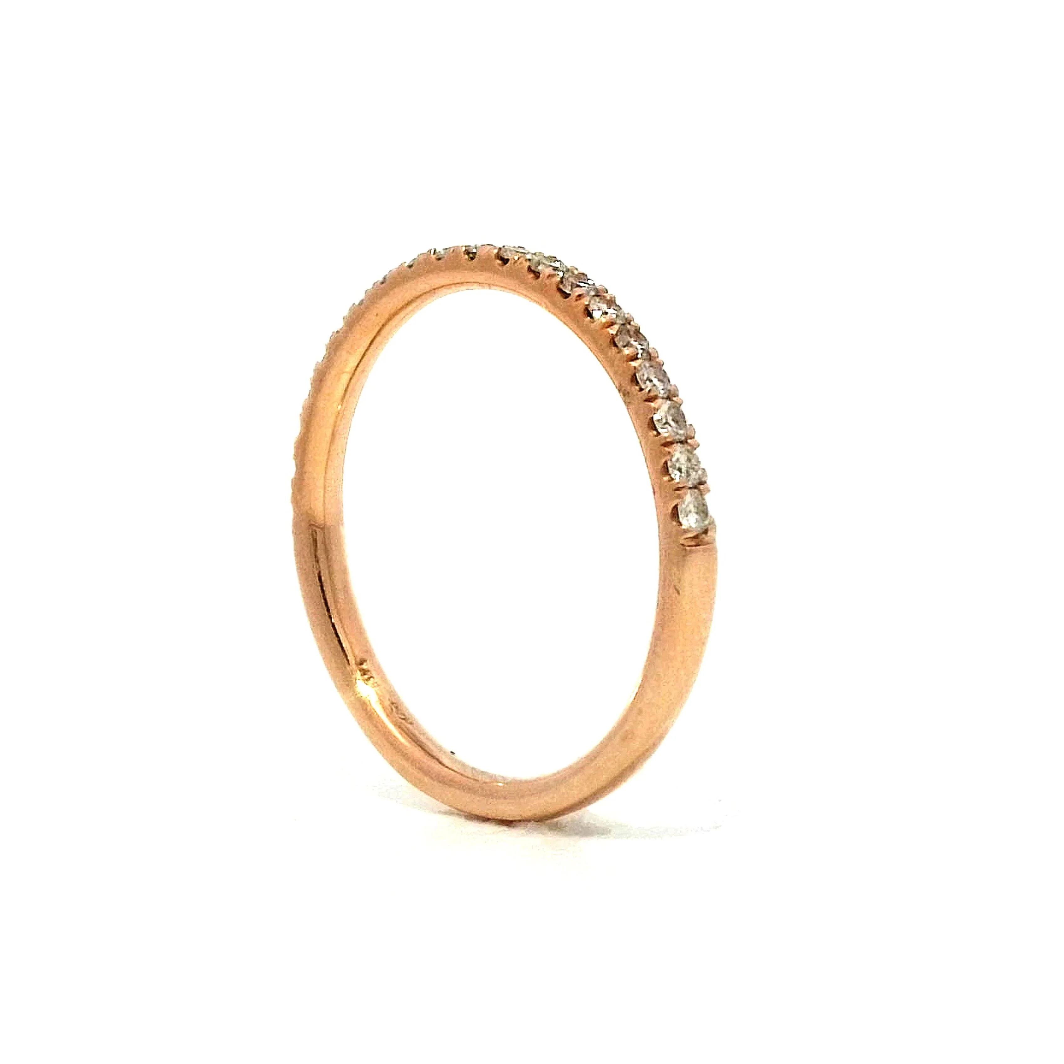 .28 Straight Line Diamond Wedding Band in Rose Gold - Image 5