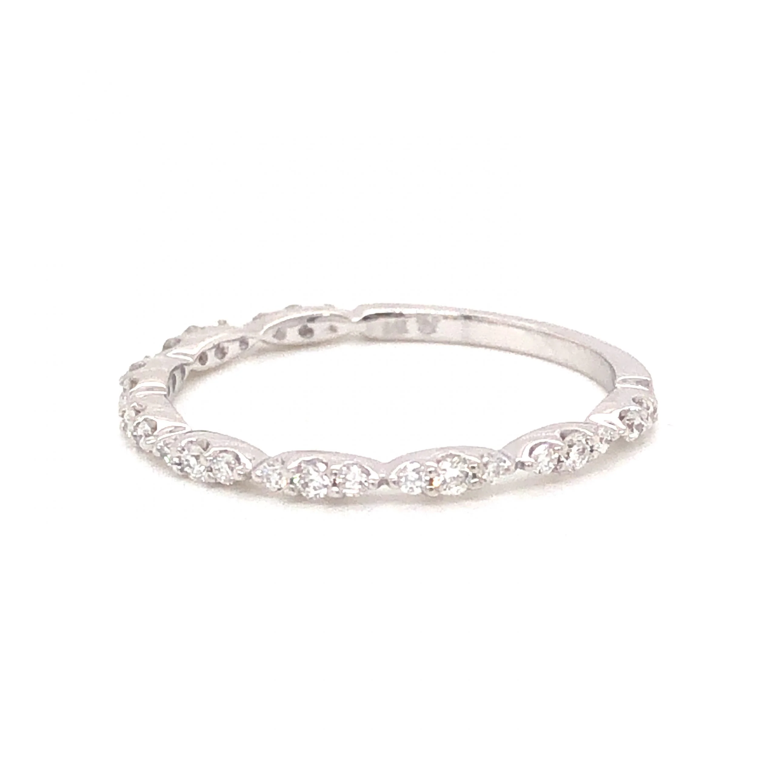 .28 Thin Diamond Wedding Band in 14k White Gold - Image 2