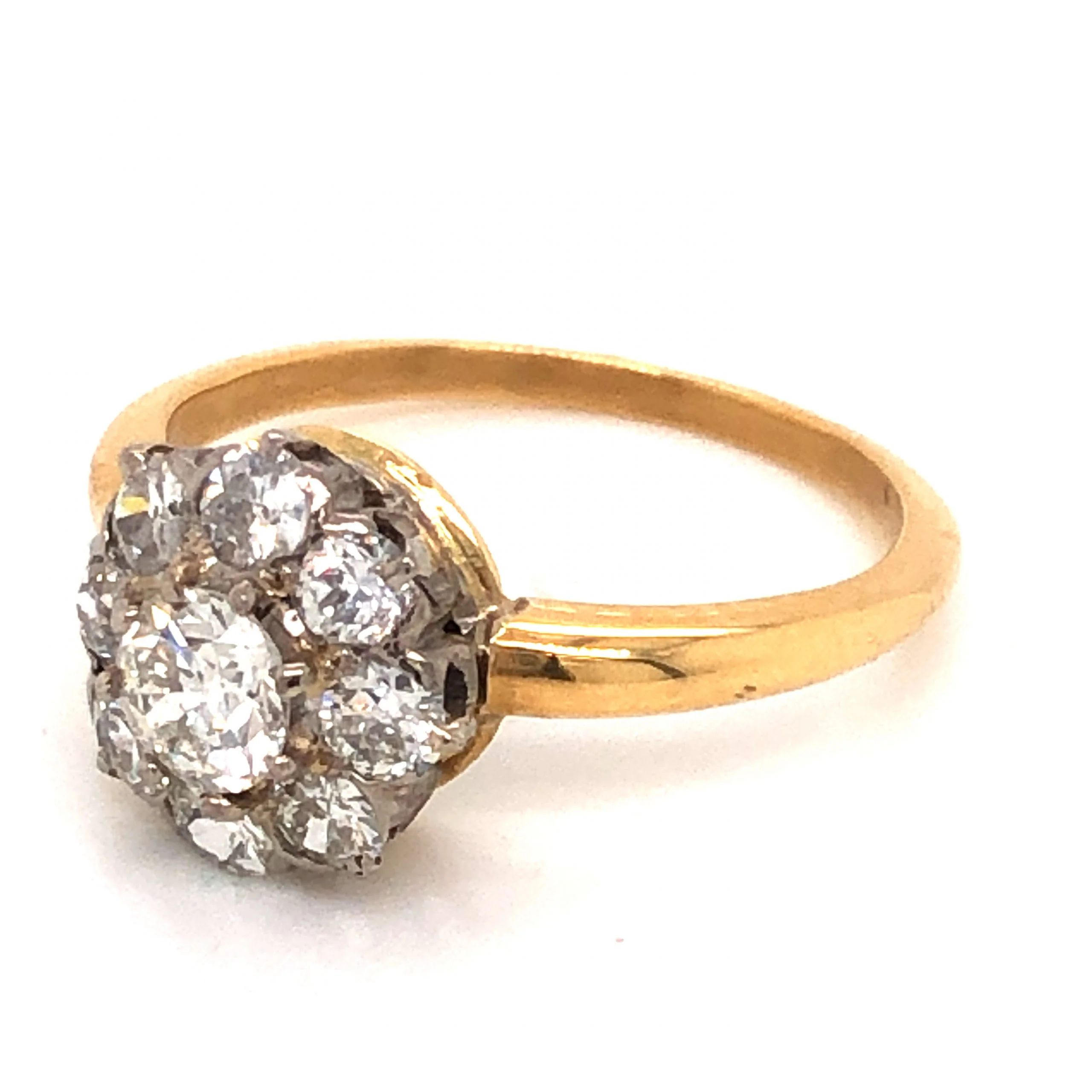 .28 Victorian Diamond Cluster Engagement Ring in 18k - Image 2