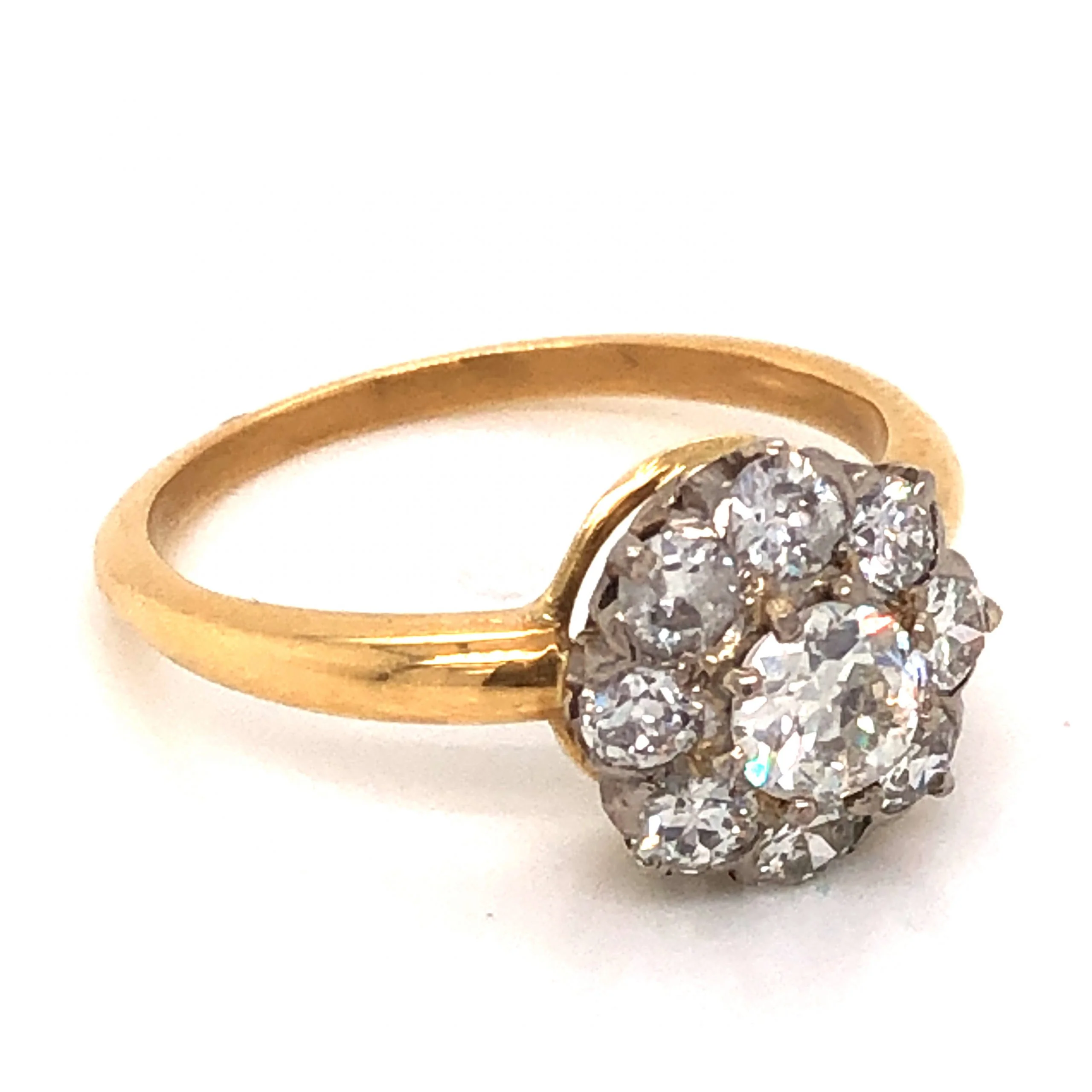 .28 Victorian Diamond Cluster Engagement Ring in 18k - Image 3