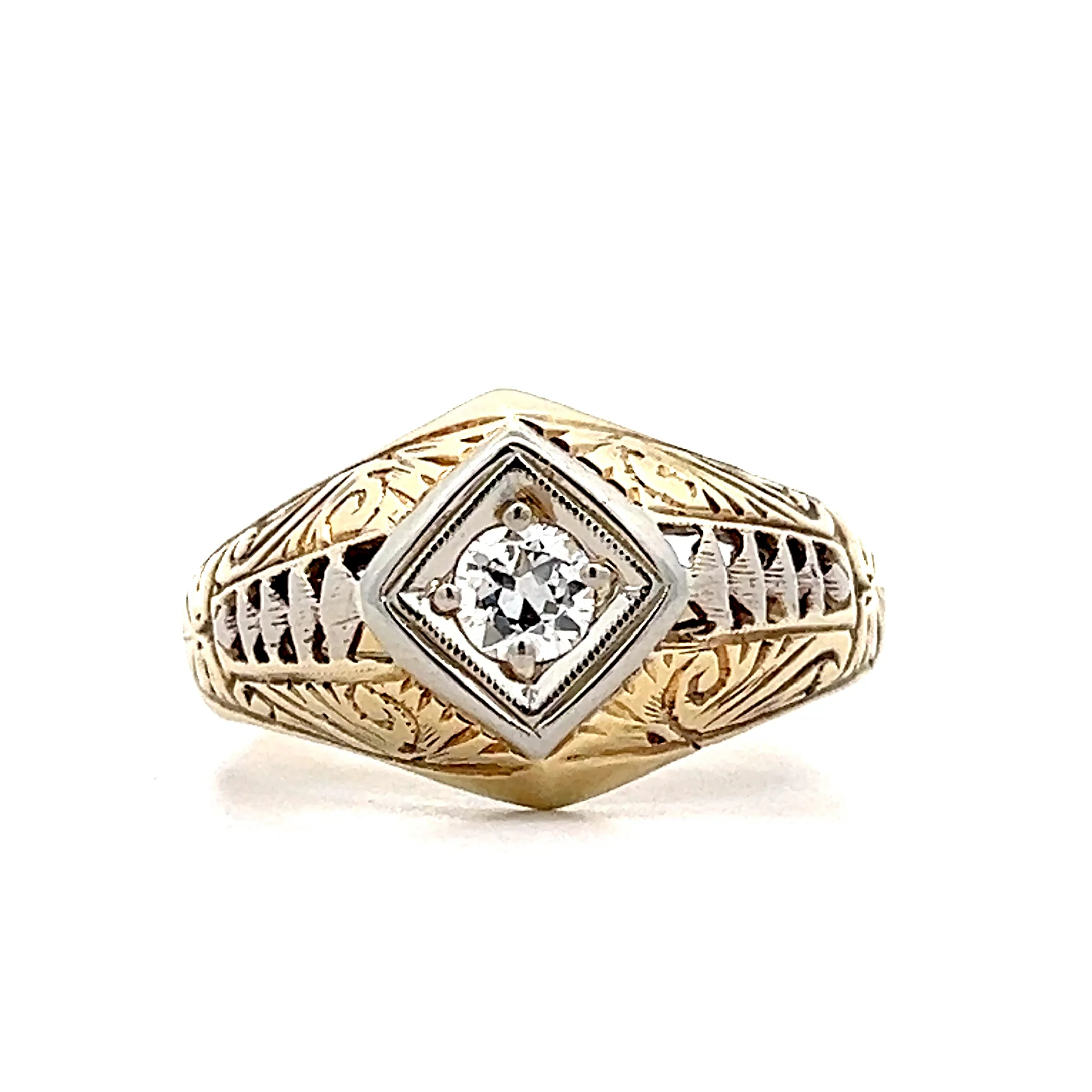 .28 Vintage Retro Transitional Diamond Engagement Ring