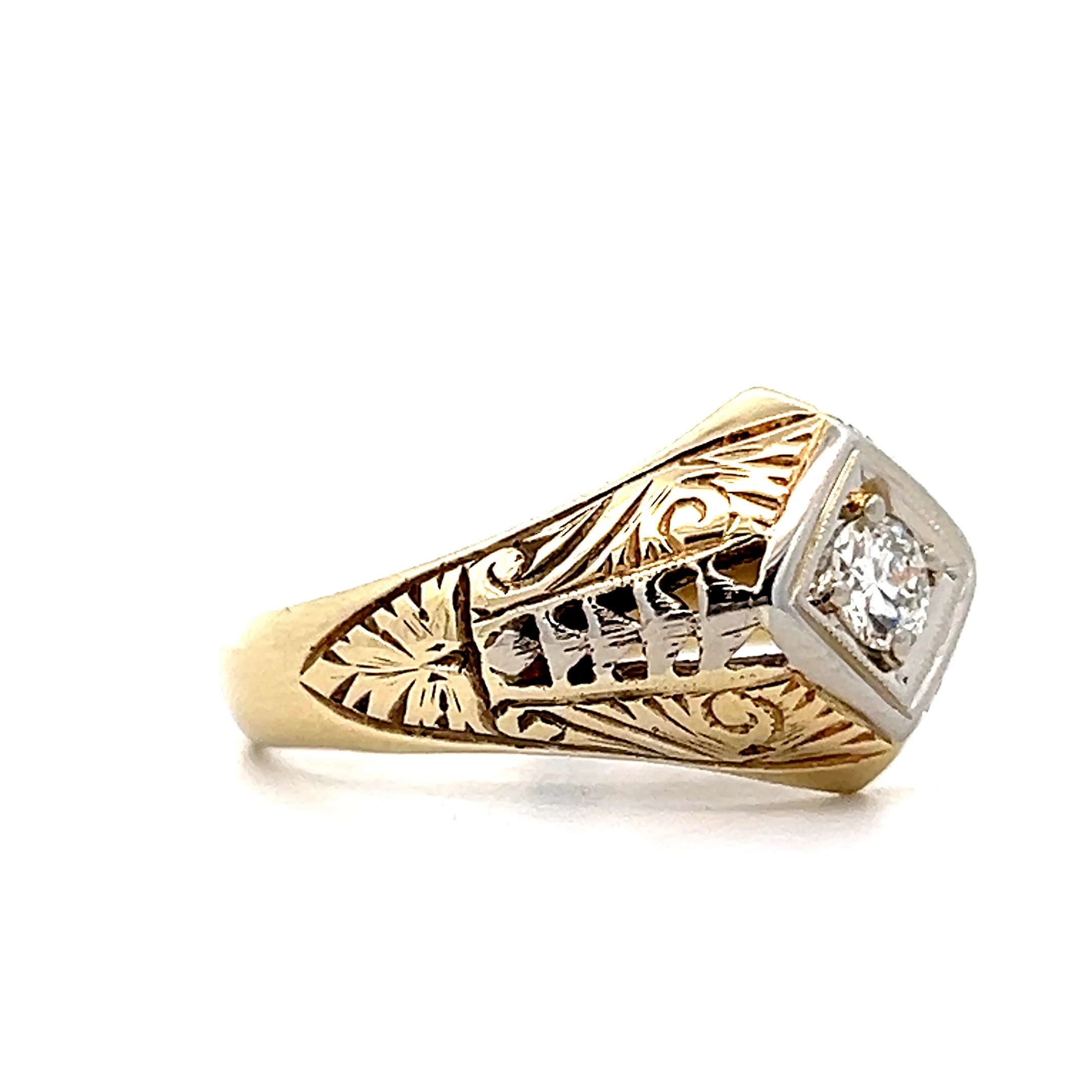 .28 Vintage Retro Transitional Diamond Engagement Ring - Image 3