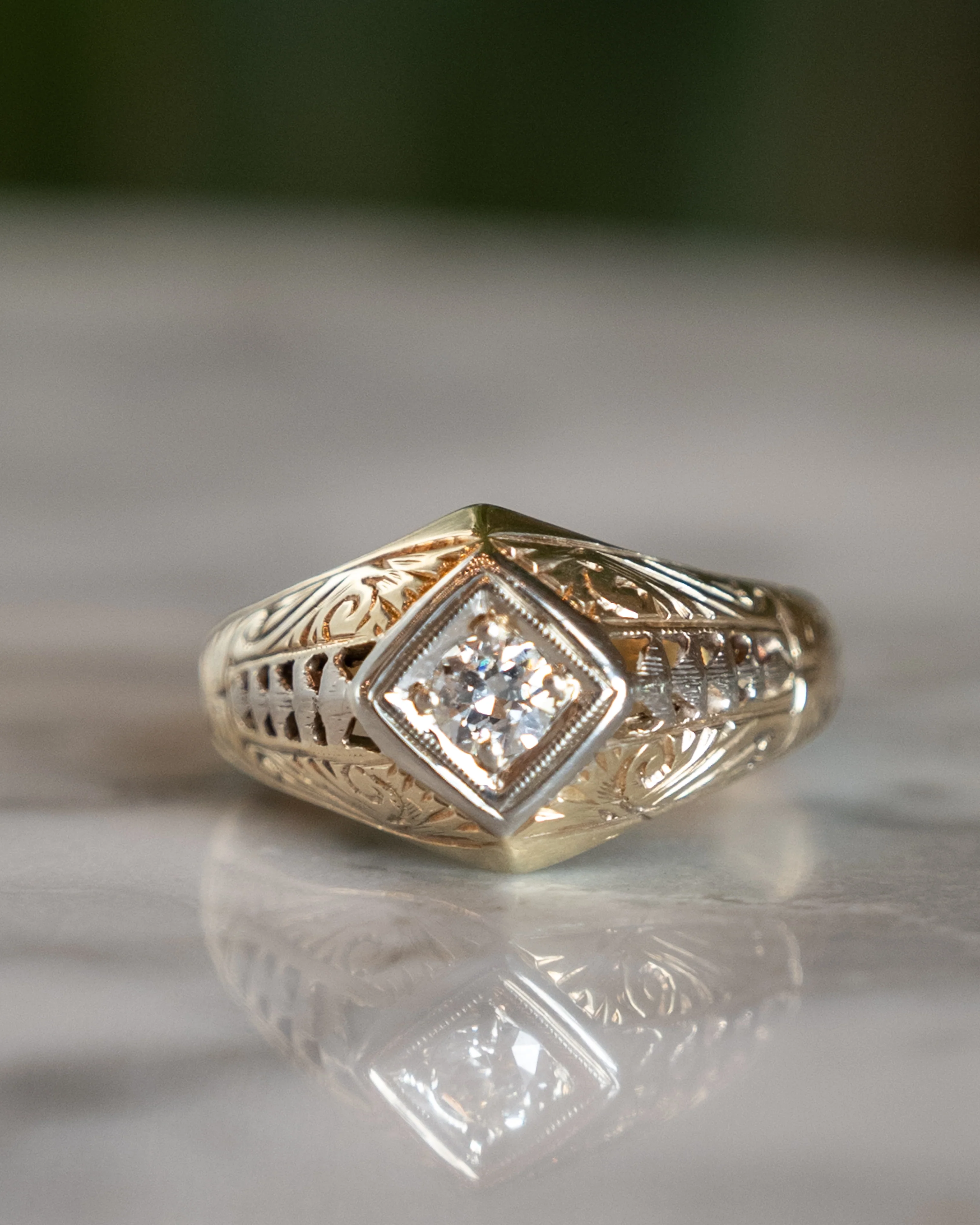 .28 Vintage Retro Transitional Diamond Engagement Ring - Image 6