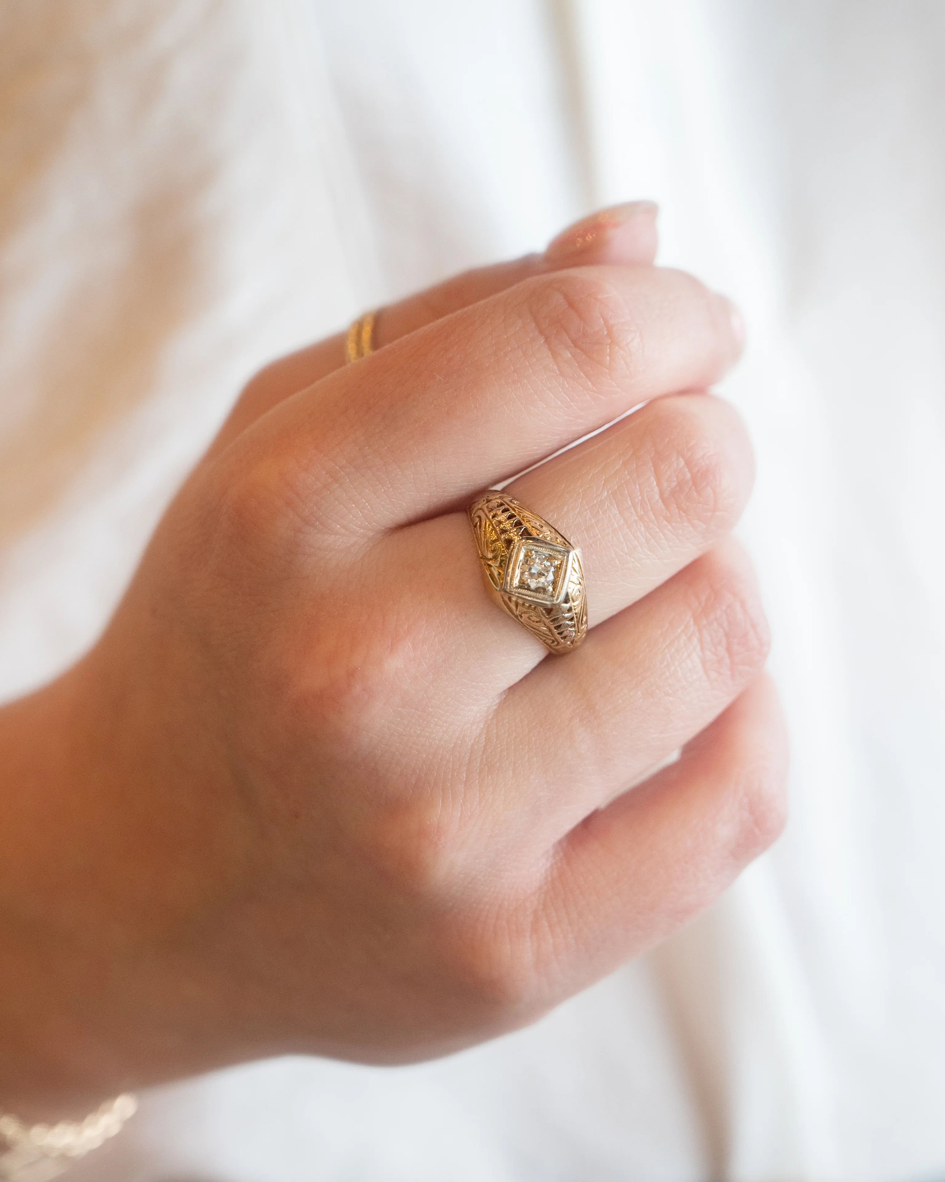.28 Vintage Retro Transitional Diamond Engagement Ring - Image 7