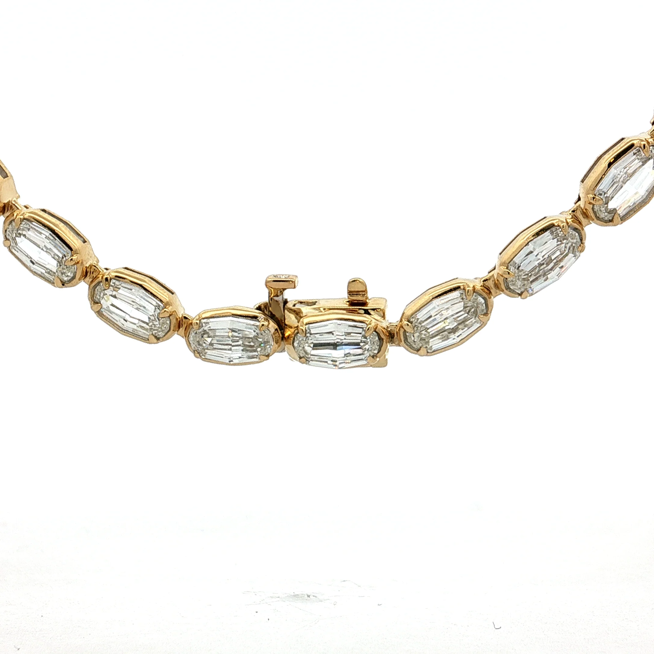29.04 GIA Step Oval Diamond Tennis Necklace 18k - Image 4