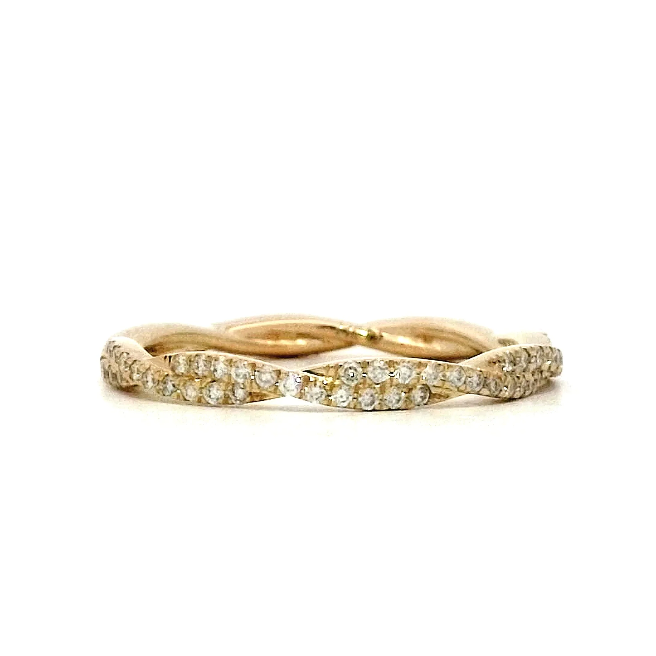 .29 Braided Diamond Wedding Band in 14k Yellow Gold - Image 2