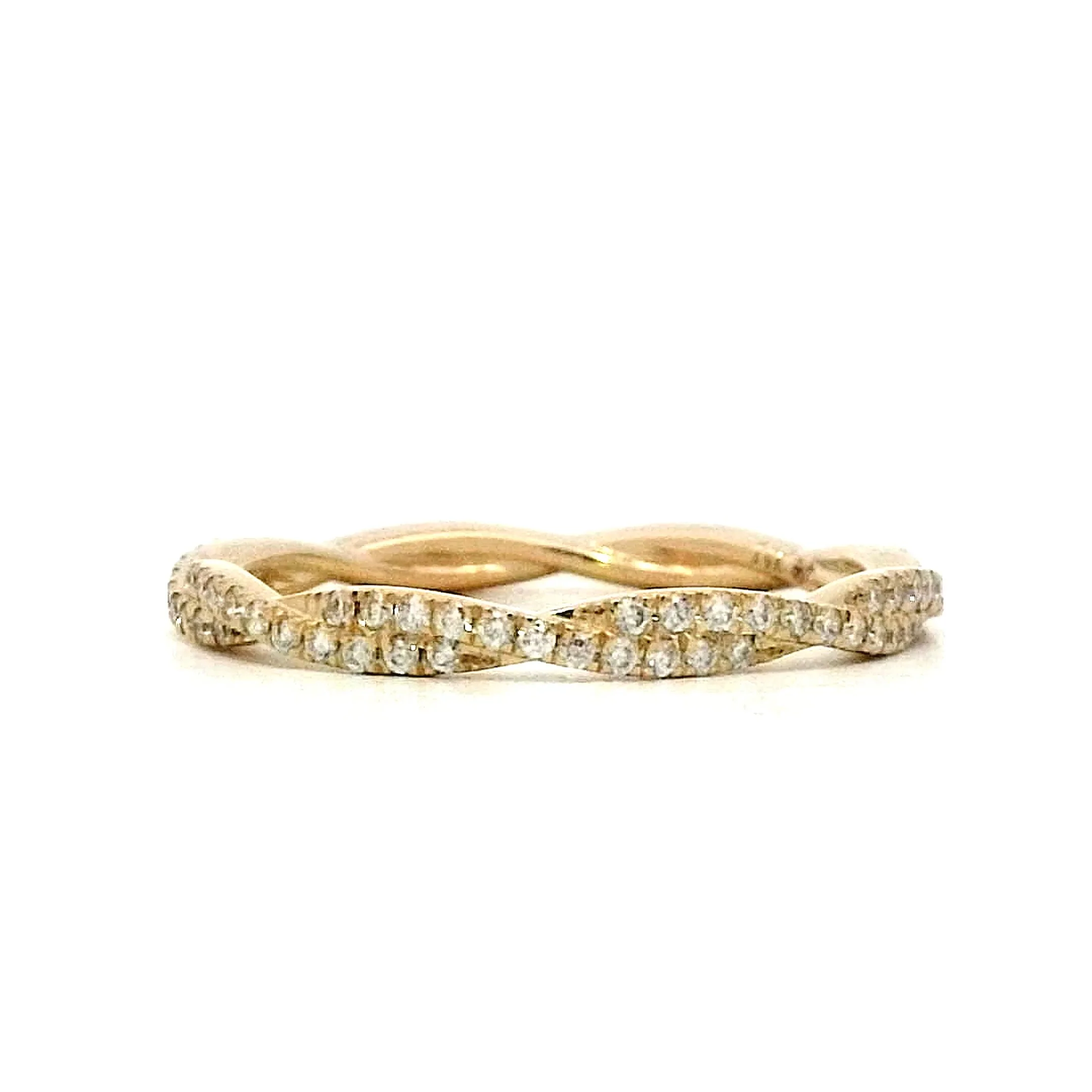.29 Braided Diamond Wedding Band in 14k Yellow Gold - Image 3