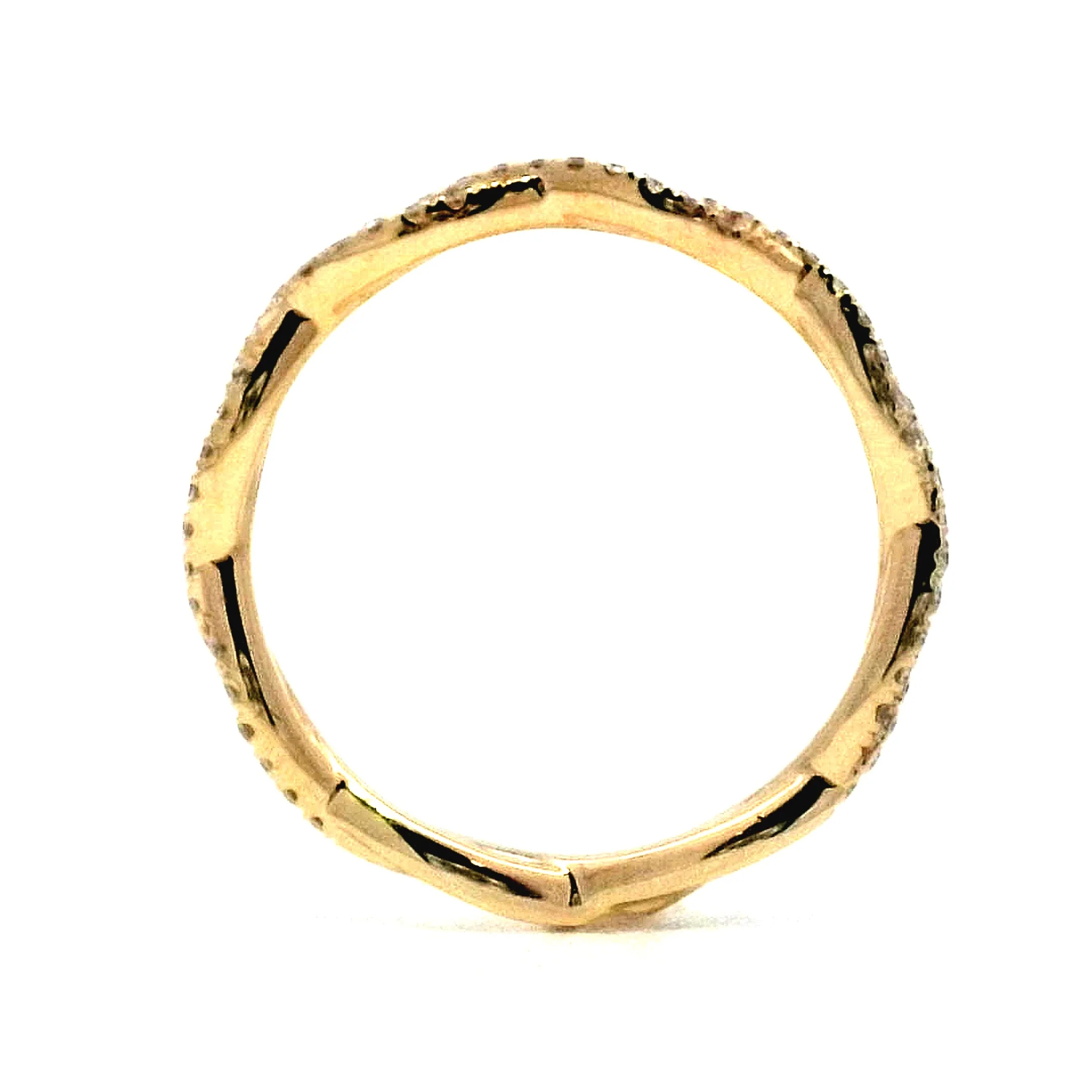 .29 Braided Diamond Wedding Band in 14k Yellow Gold - Image 4