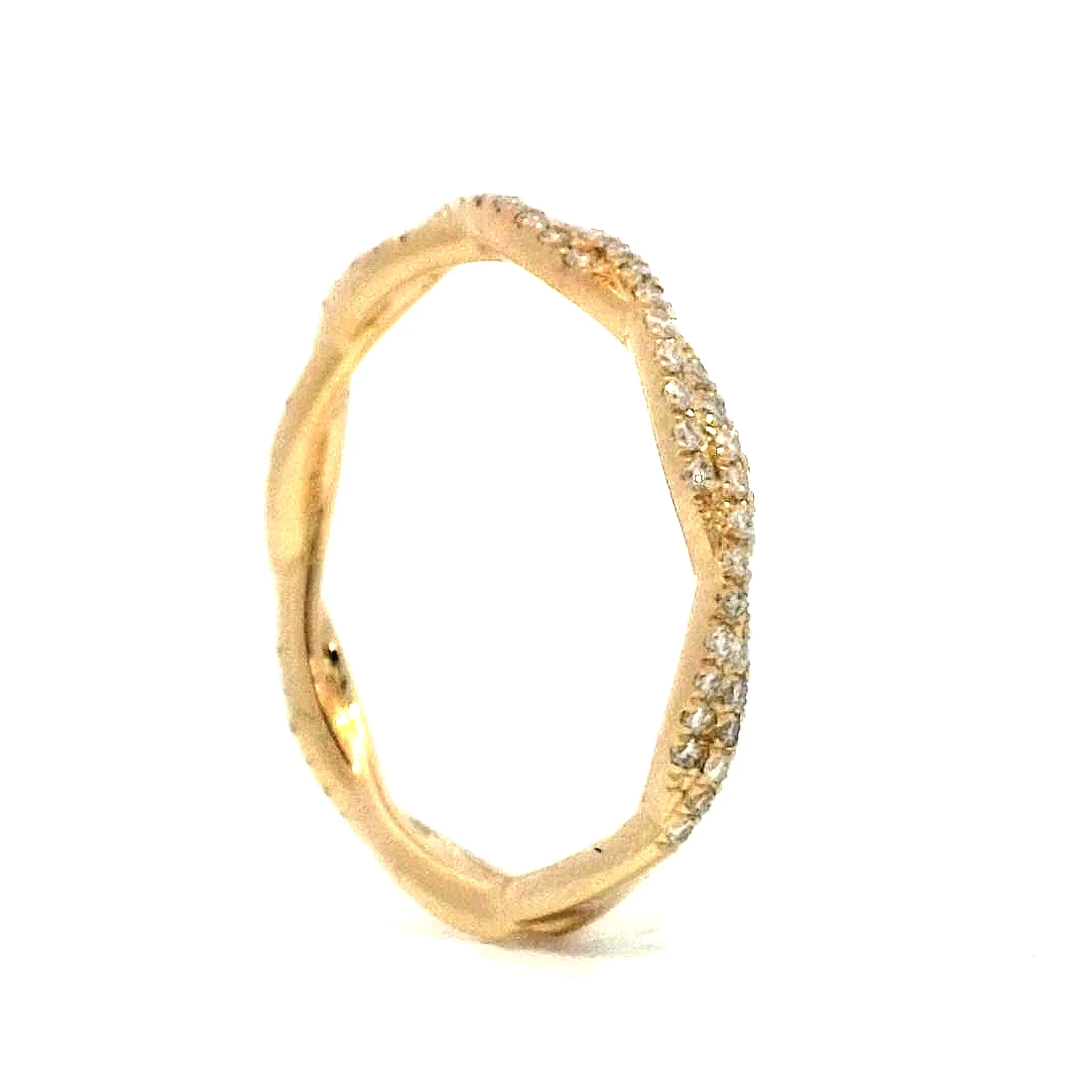 .29 Braided Diamond Wedding Band in 14k Yellow Gold - Image 5