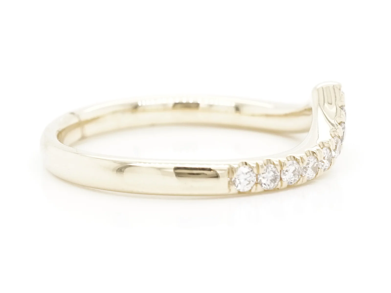 .29 Contoured Diamond Wedding Band in 14k Yellow Gold - Image 2
