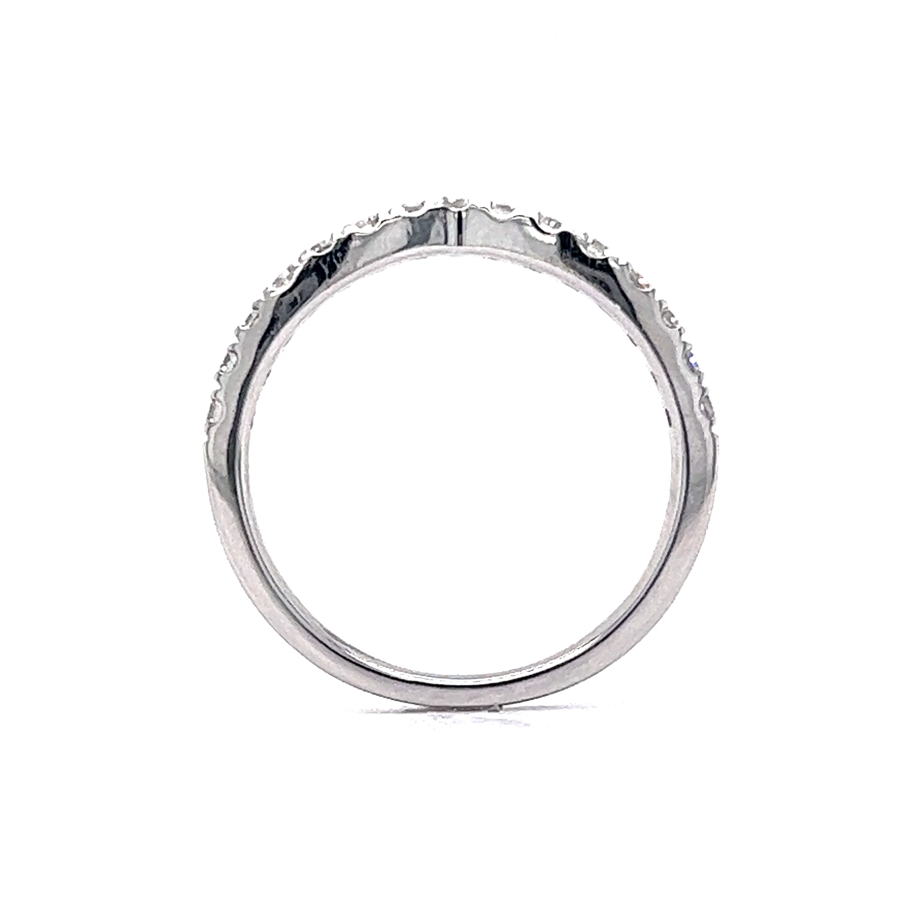 .29 Curved Diamond Wedding Band in 14k White Gold - Image 4