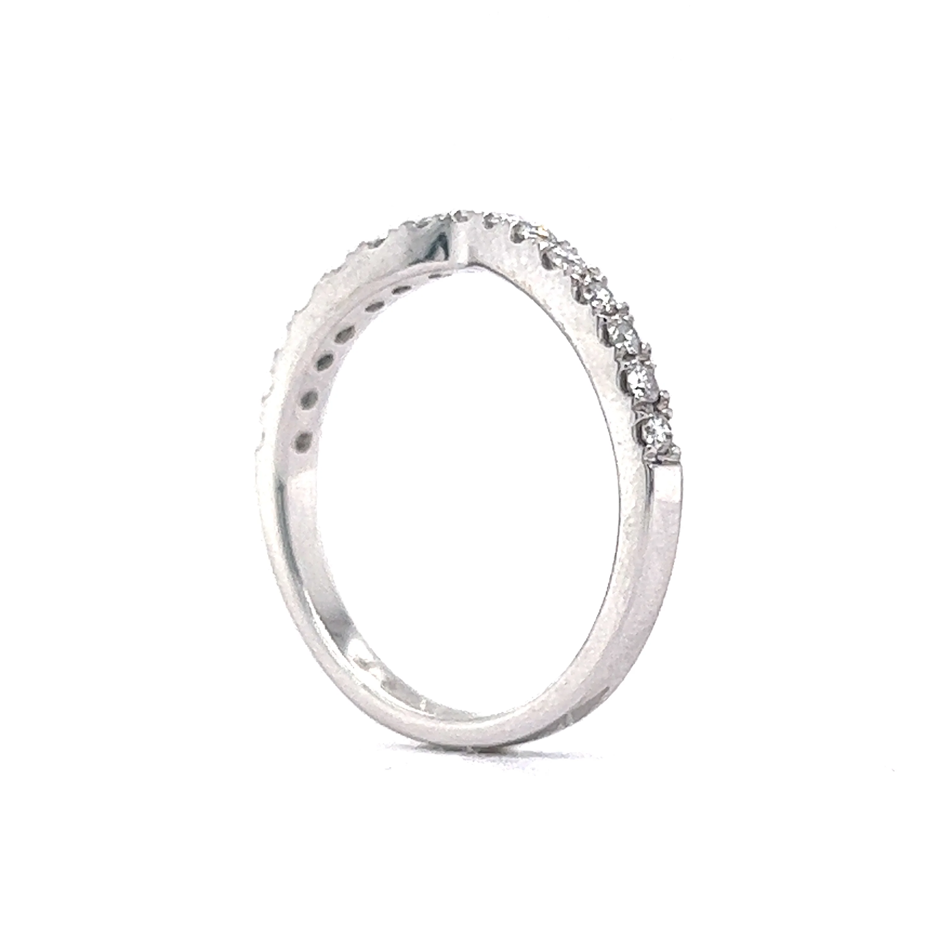 .29 Curved Diamond Wedding Band in 14k White Gold - Image 5