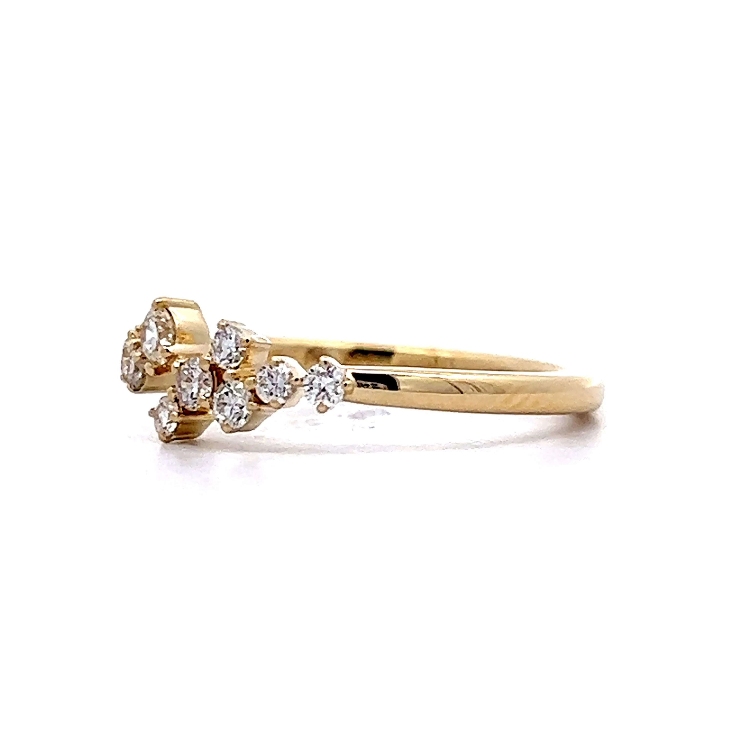 .29 Diamond Cluster Stacking Ring in 14k Yellow Gold - Image 2