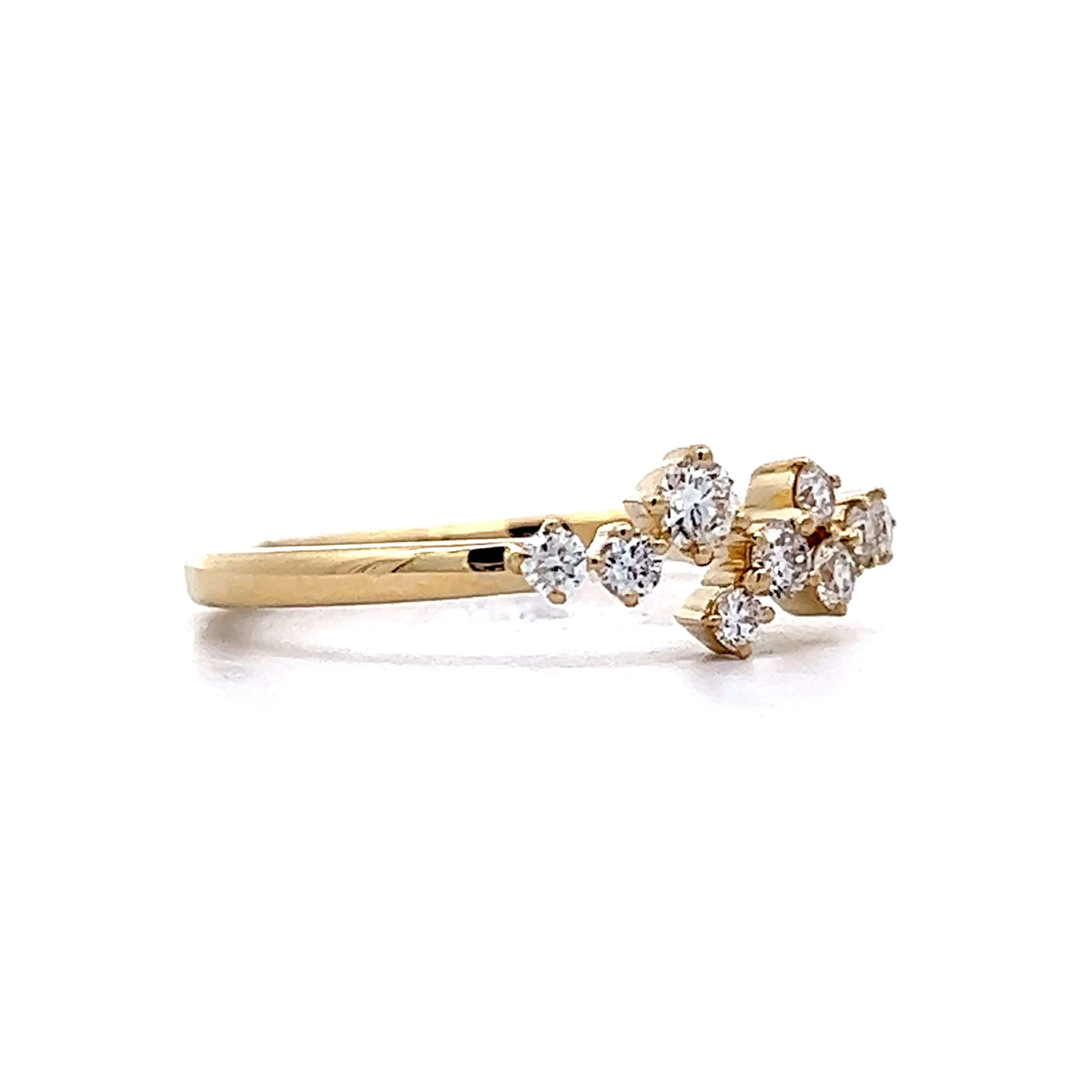 .29 Diamond Cluster Stacking Ring in 14k Yellow Gold - Image 3