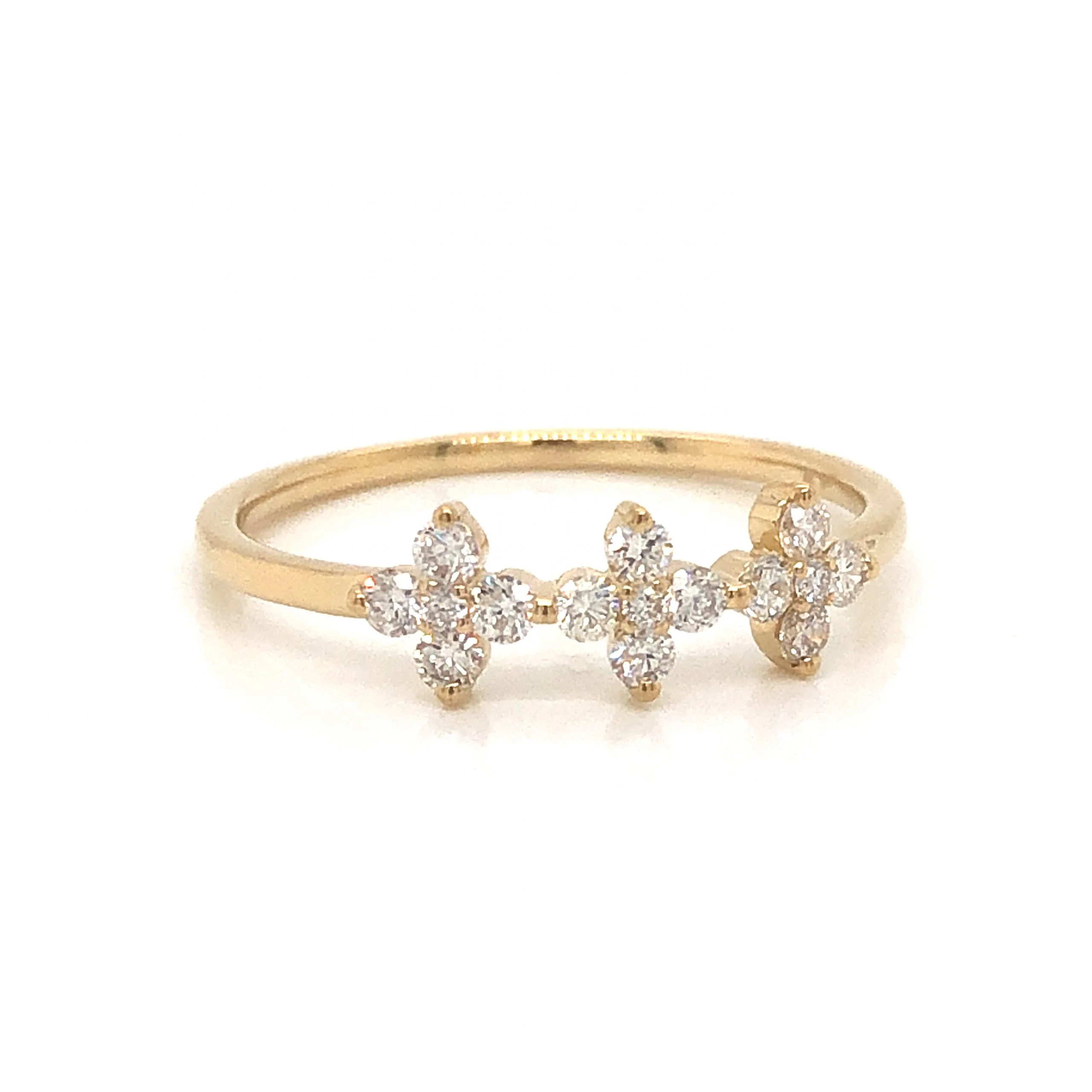 .29 Diamond Cluster Stacking Ring in 14k Yellow Gold - Image 3