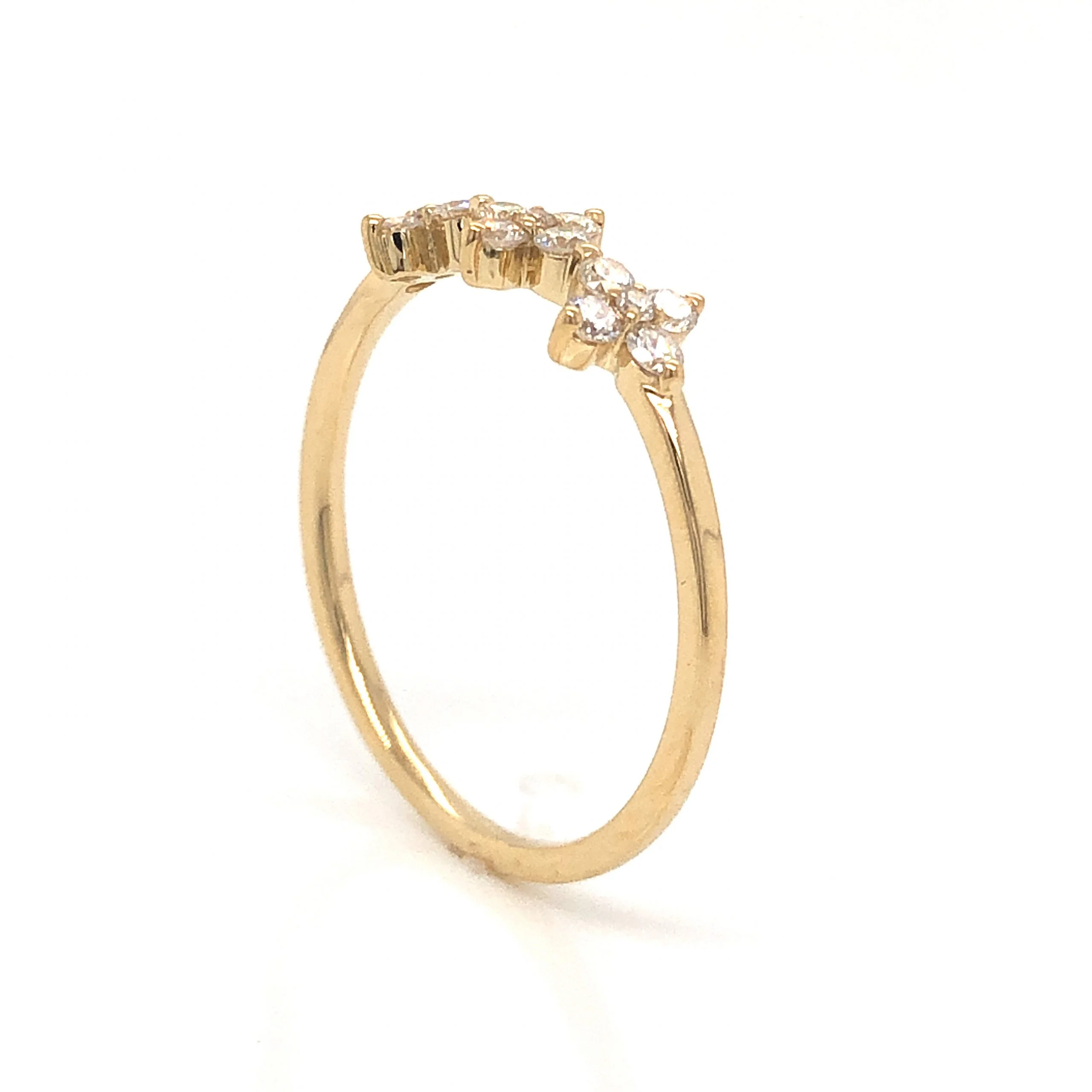 .29 Diamond Cluster Stacking Ring in 14k Yellow Gold - Image 4
