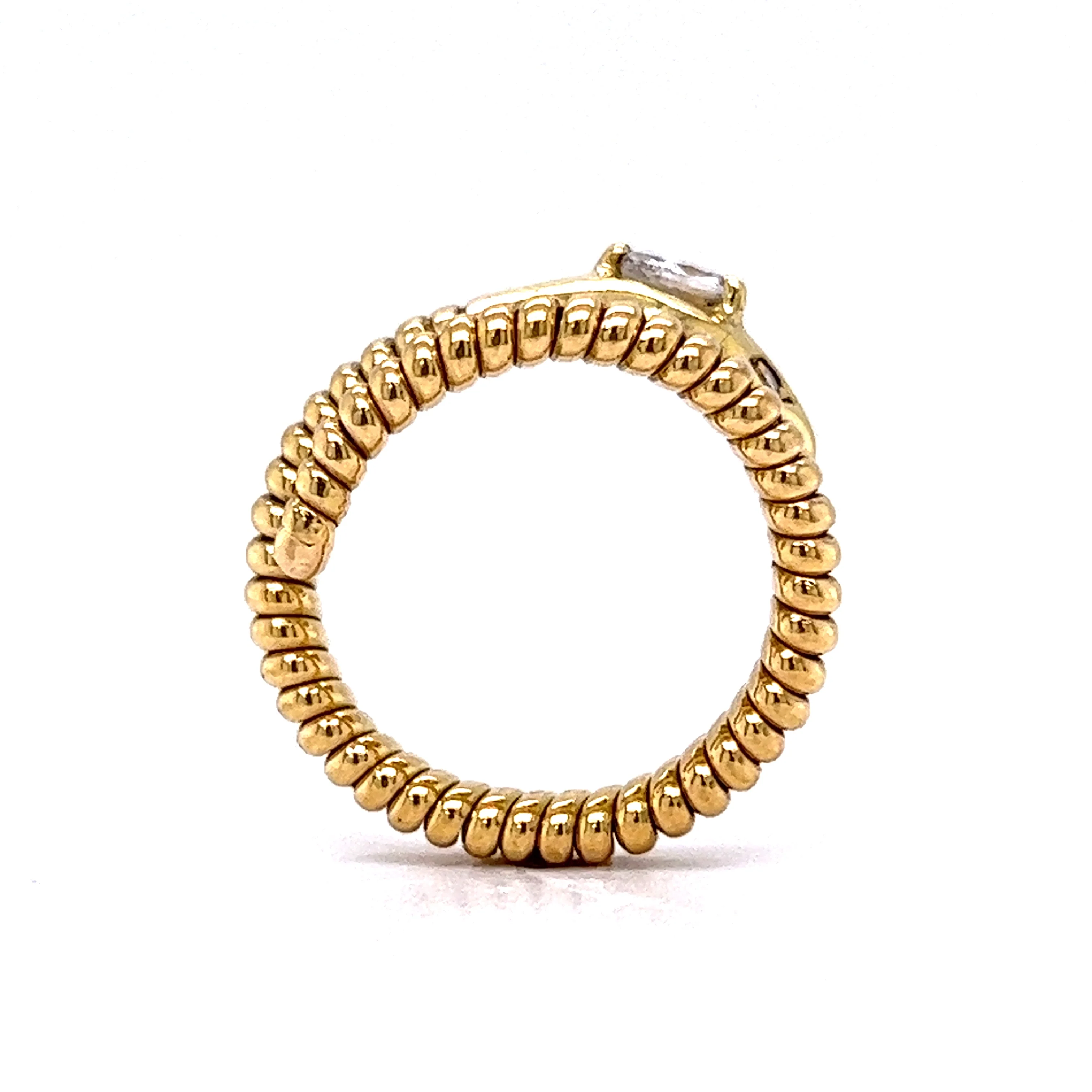 .29 Round Brilliant Cut Diamond Snake Ring in 18k Yellow Gold - Image 4