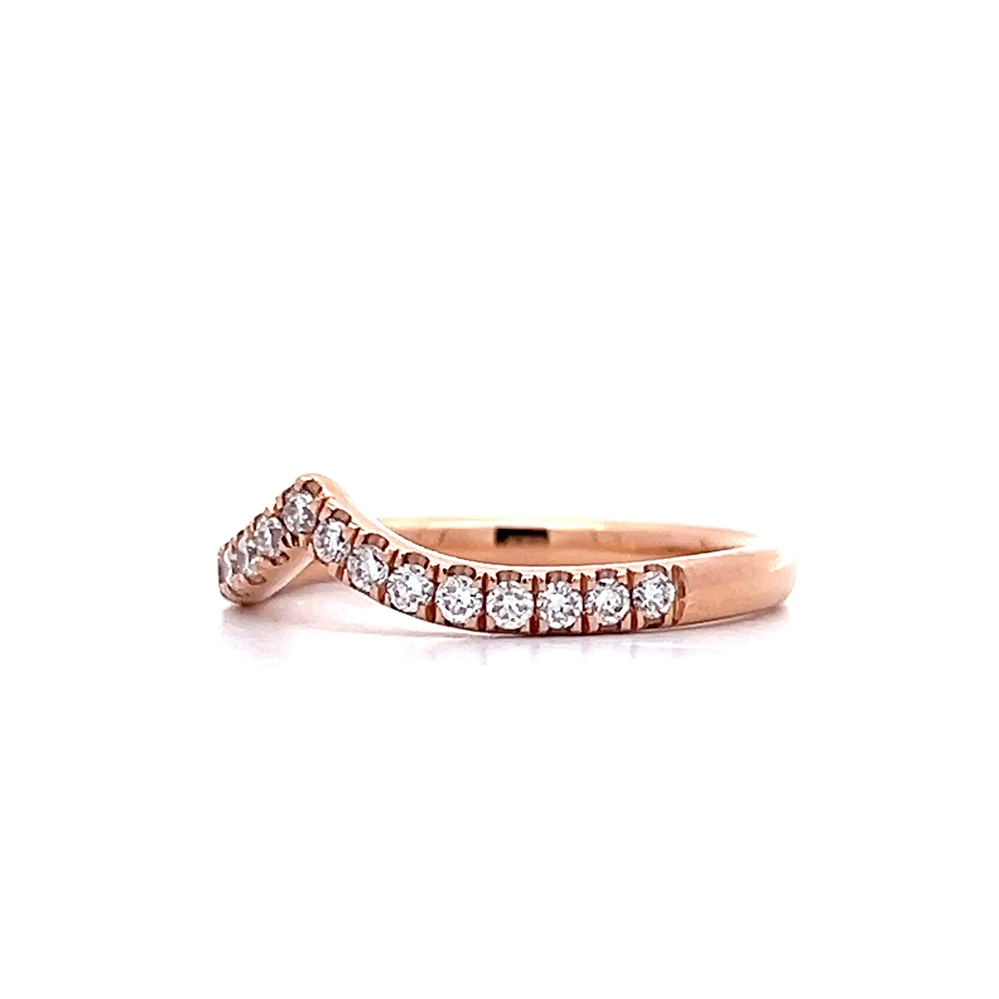 .29 Diamond V Contour Band in 14k Rose Gold - Image 2