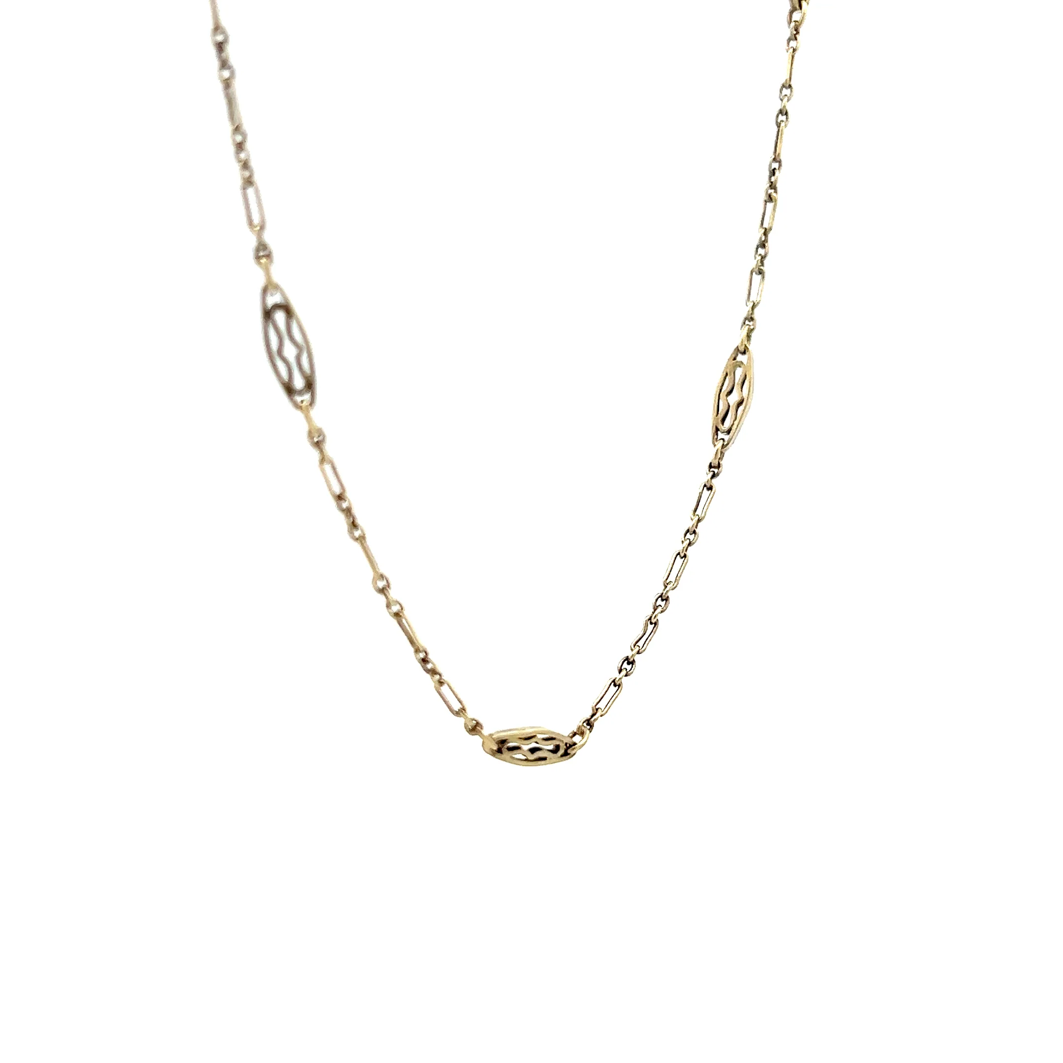 29 Inch Antique Art Deco Chain Necklace in 14k - Image 3