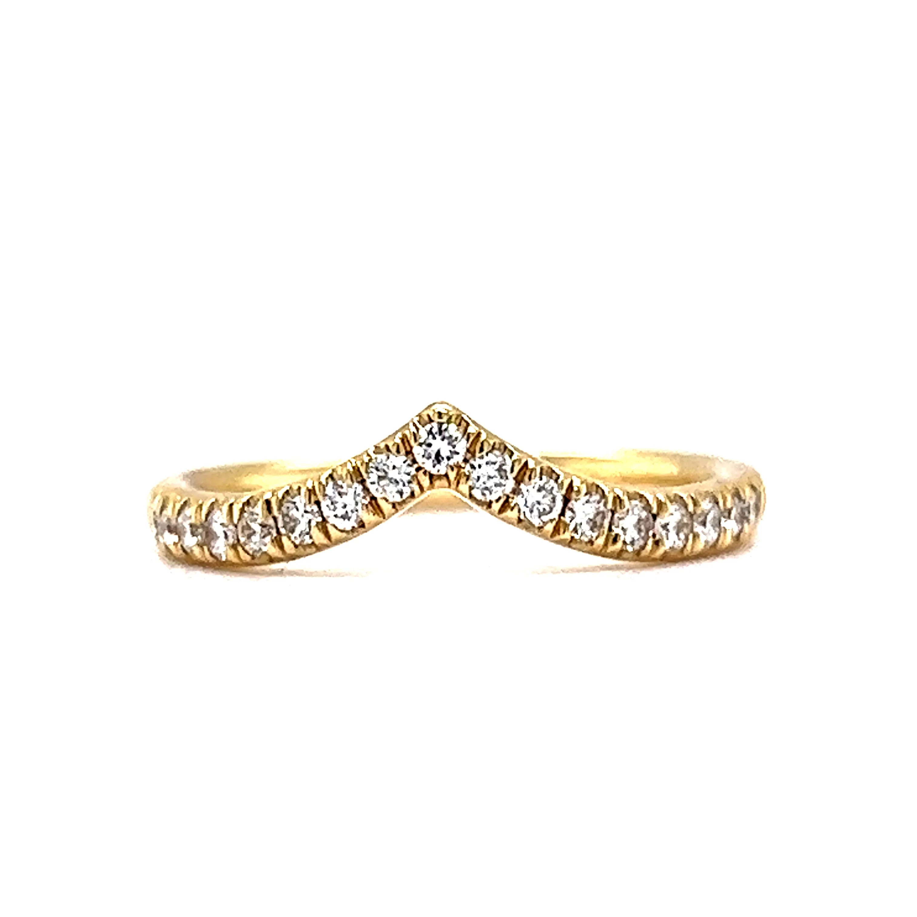 .29 Pointed Diamond Wedding Band in 14k Yellow Gold