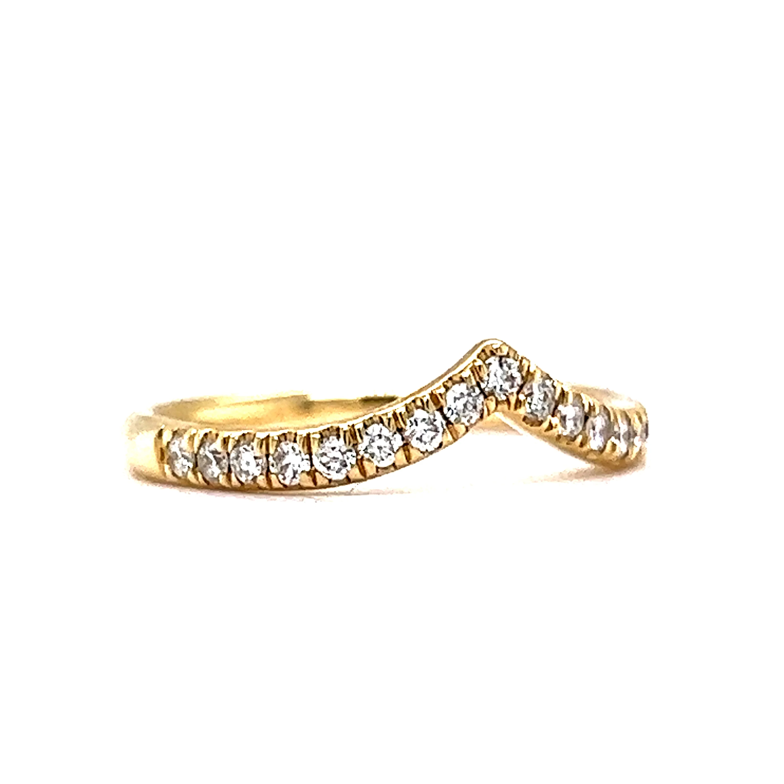 .29 Pointed Diamond Wedding Band in 14k Yellow Gold - Image 3