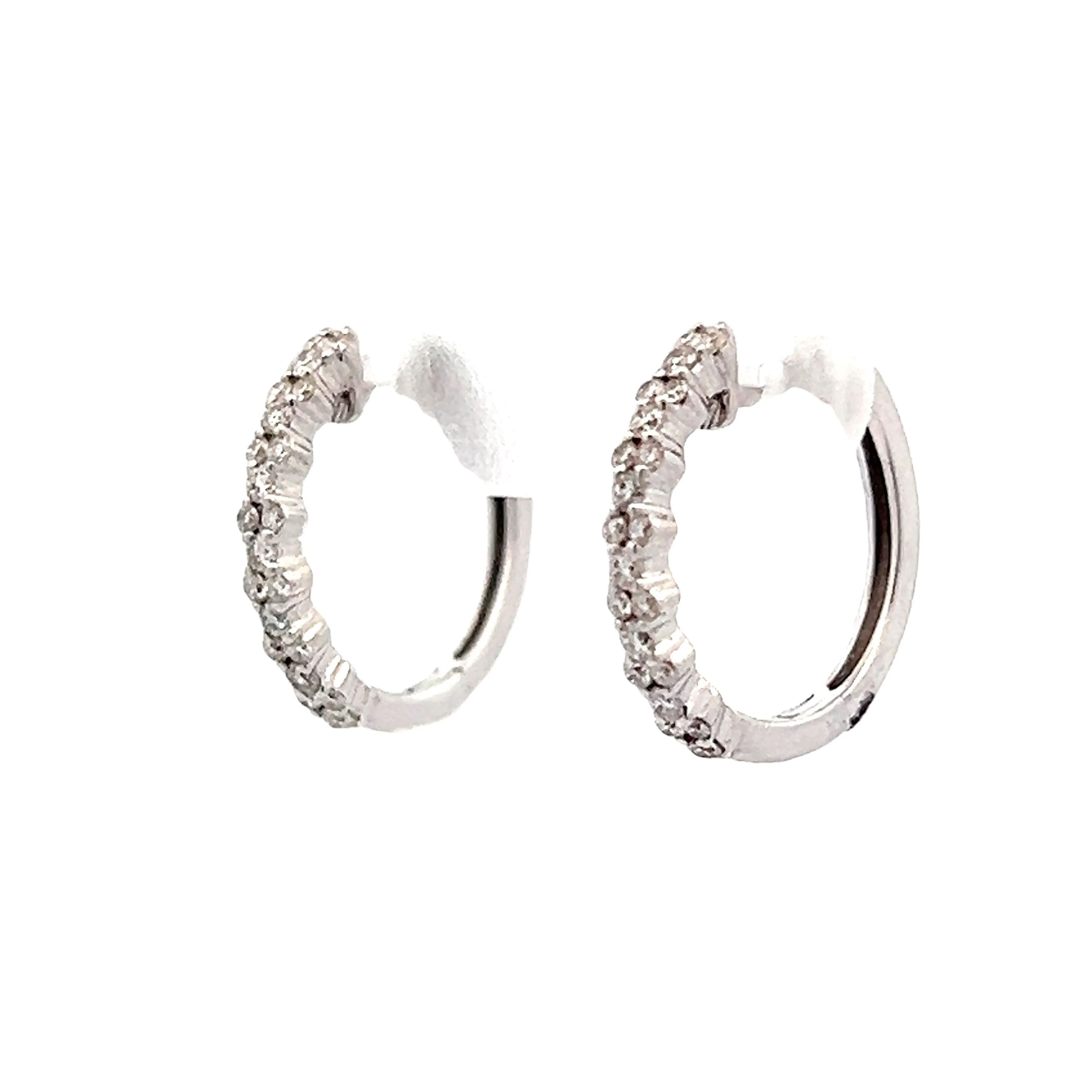 .29 Round Brilliant Diamond Hoop Earrings in 14k - Image 2