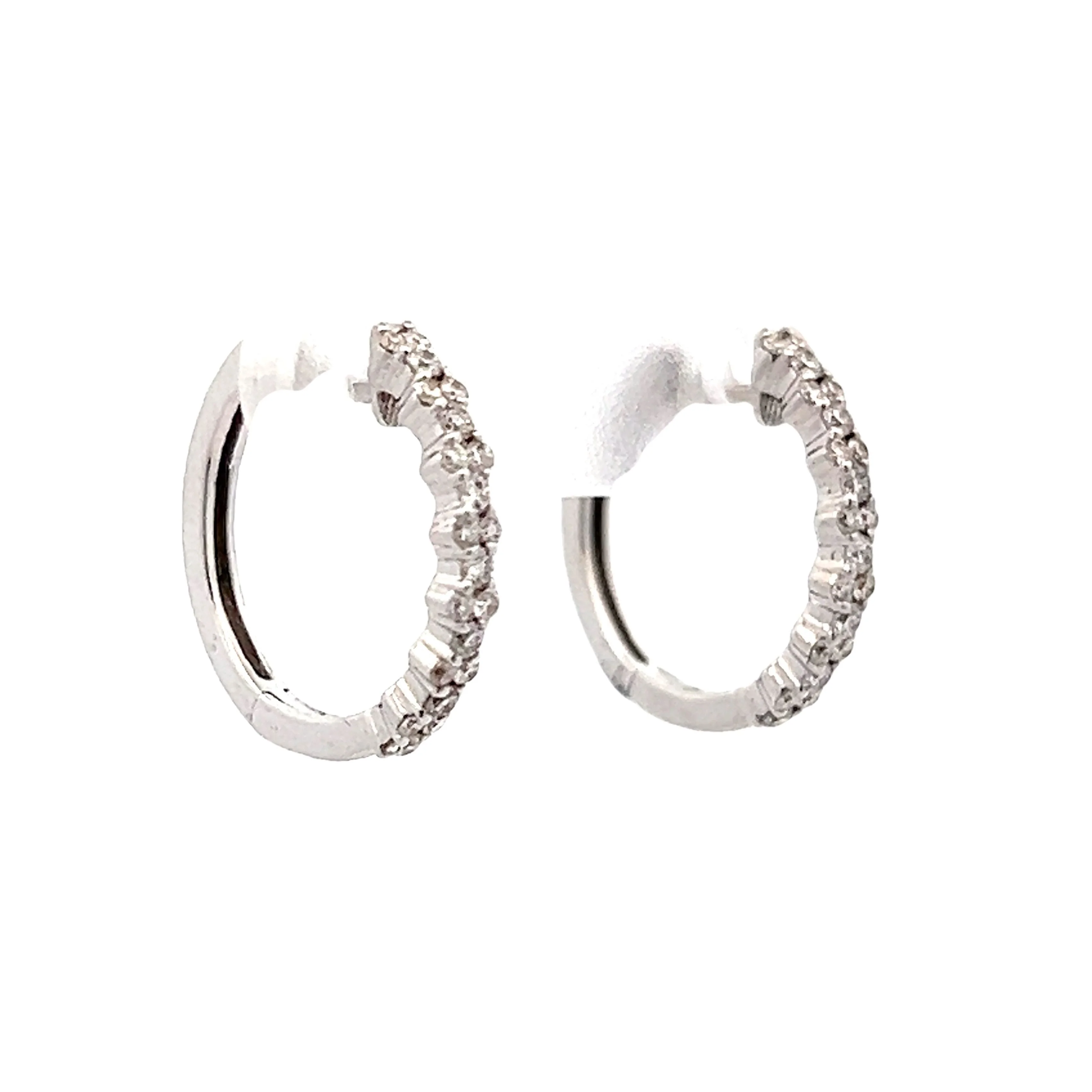 .29 Round Brilliant Diamond Hoop Earrings in 14k - Image 3